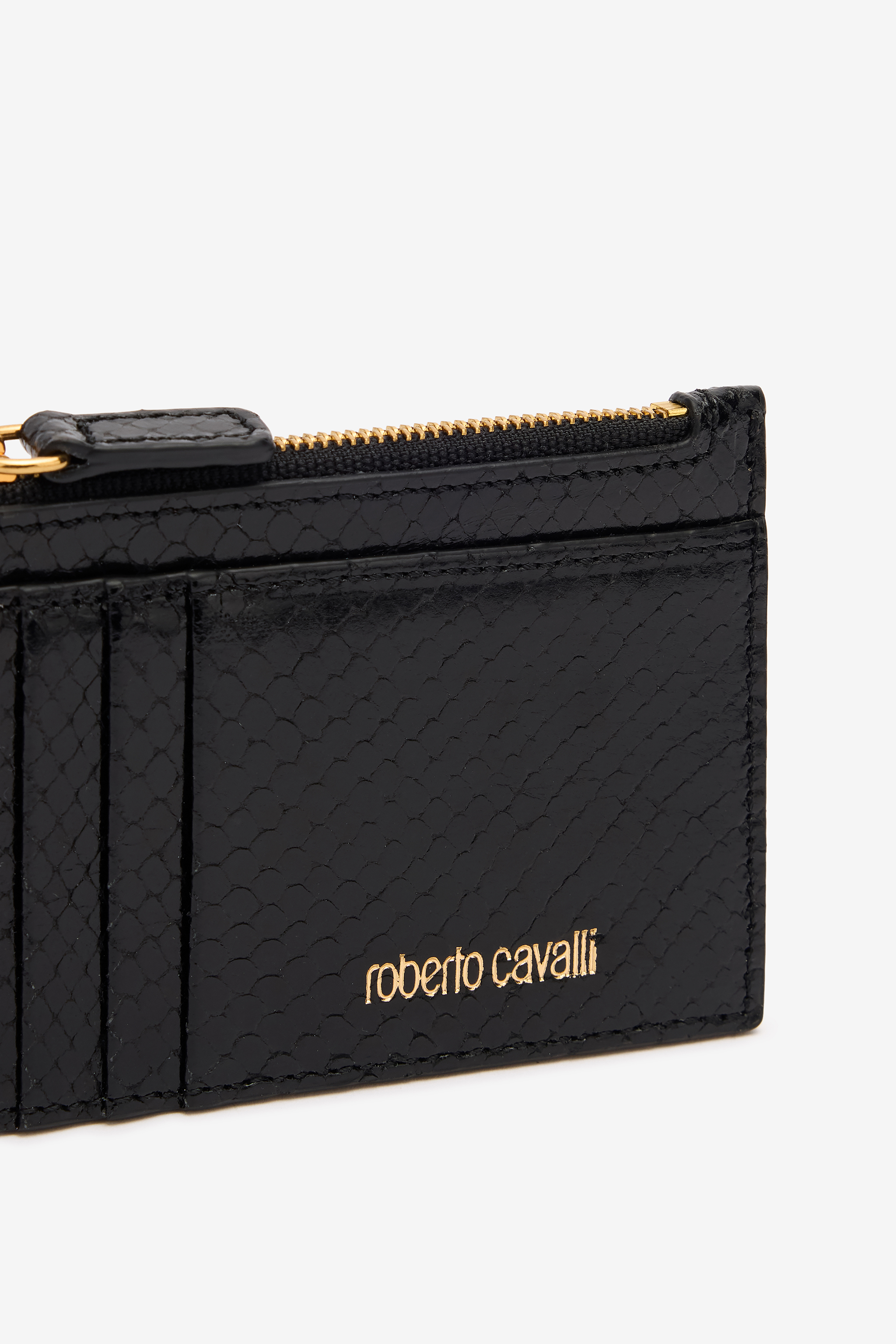 Shop Roberto Cavalli Geldbörse Mit Schlangen-print In Black