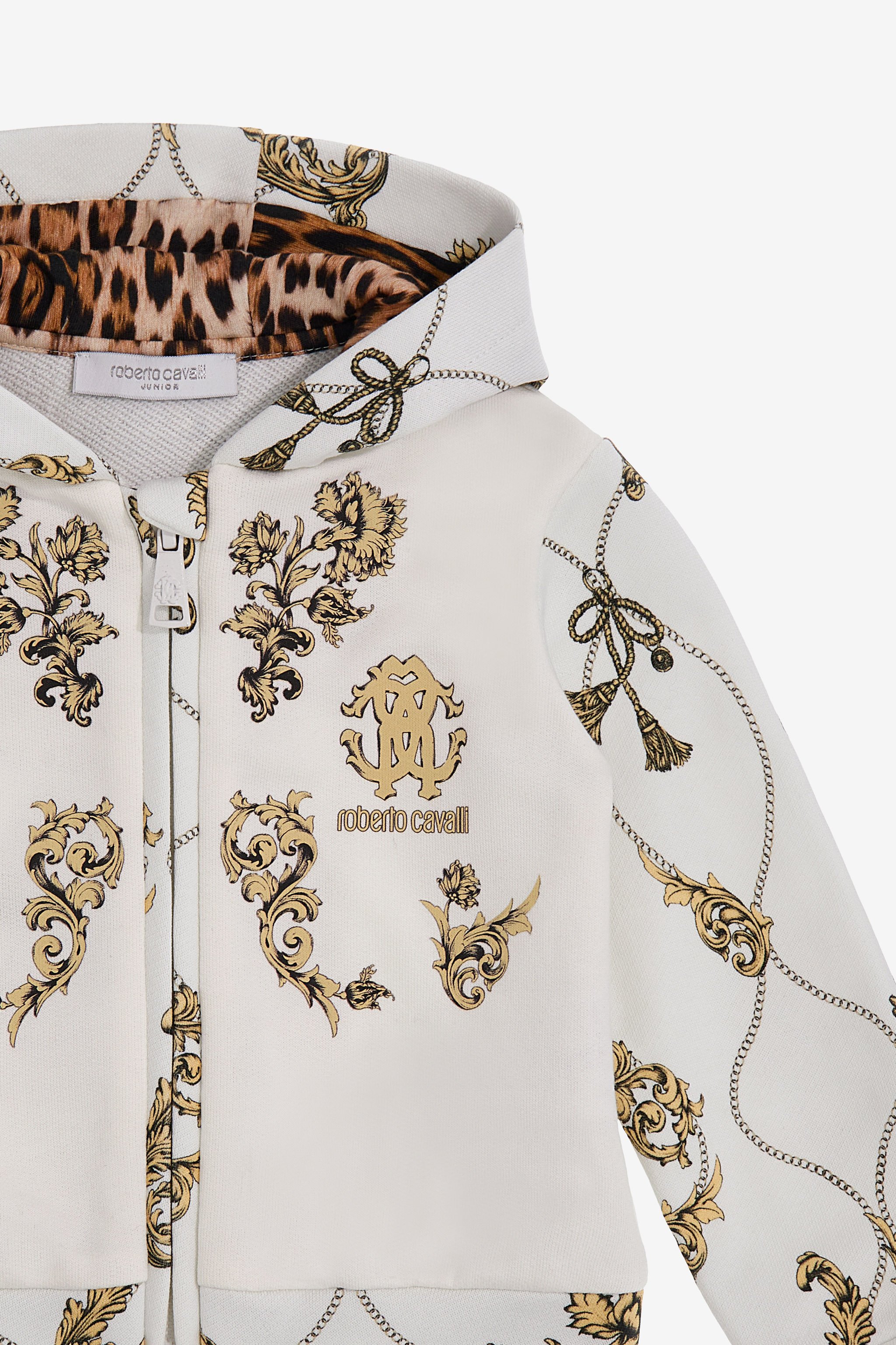 Roberto Cavalli Printed Sweatshirt In White