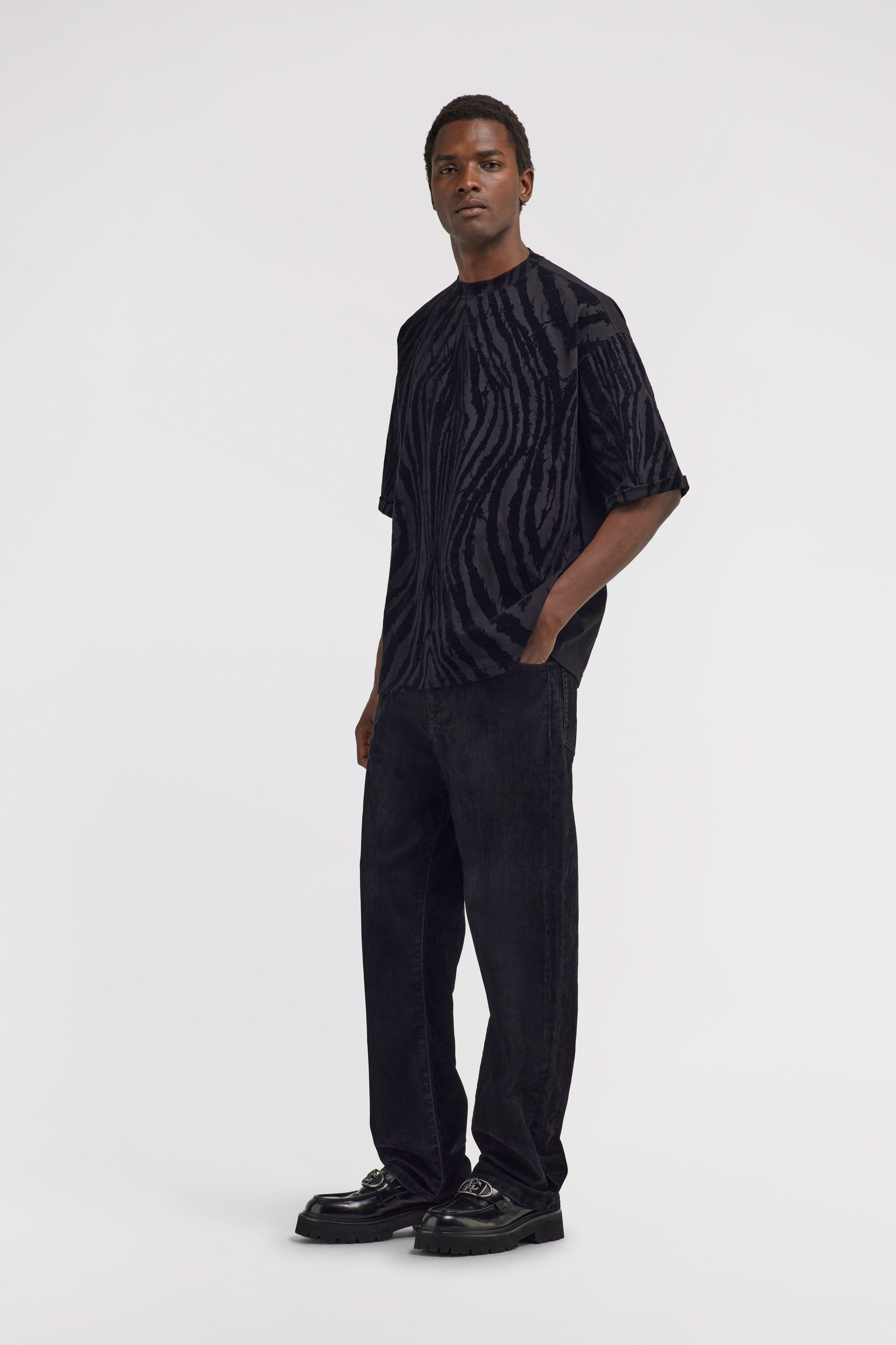 Roberto Cavalli Freedom Print T-shirt In Black