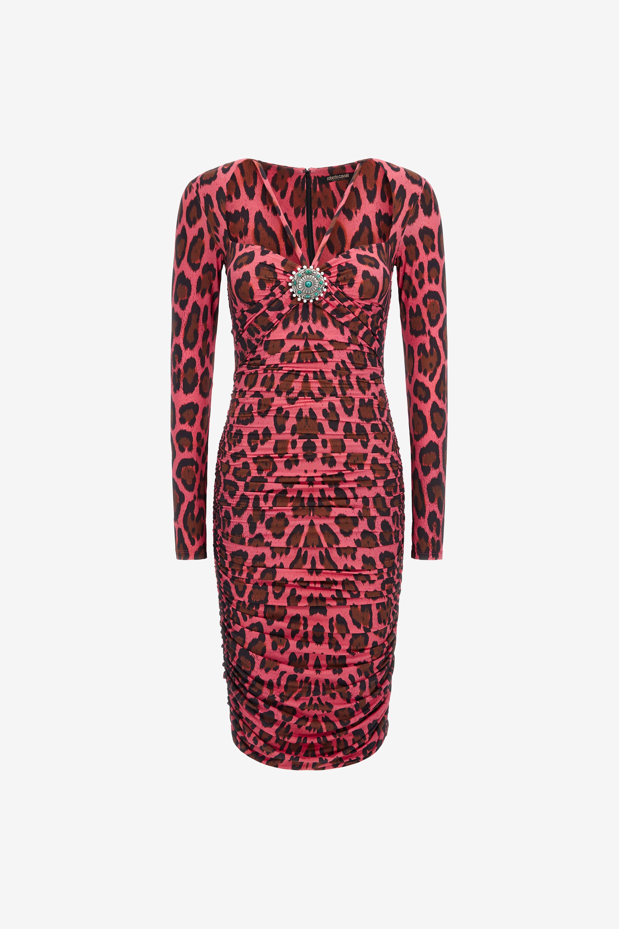 pink leopard bodycon dress Leopard Print Bodycon Cami Dress Strawberry / 2XL