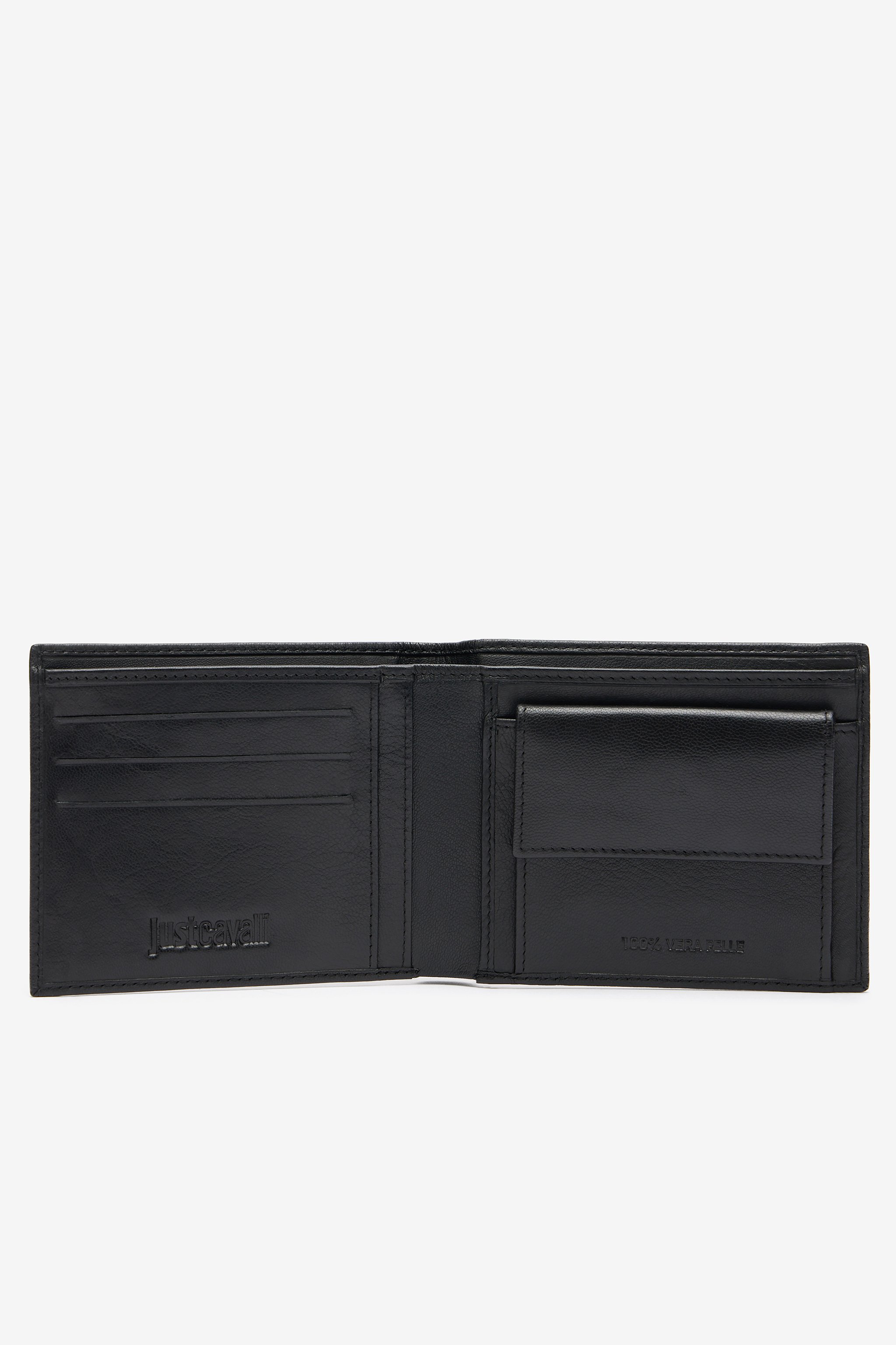 Just Cavalli Black Bifold Wallet with Embossed Logo