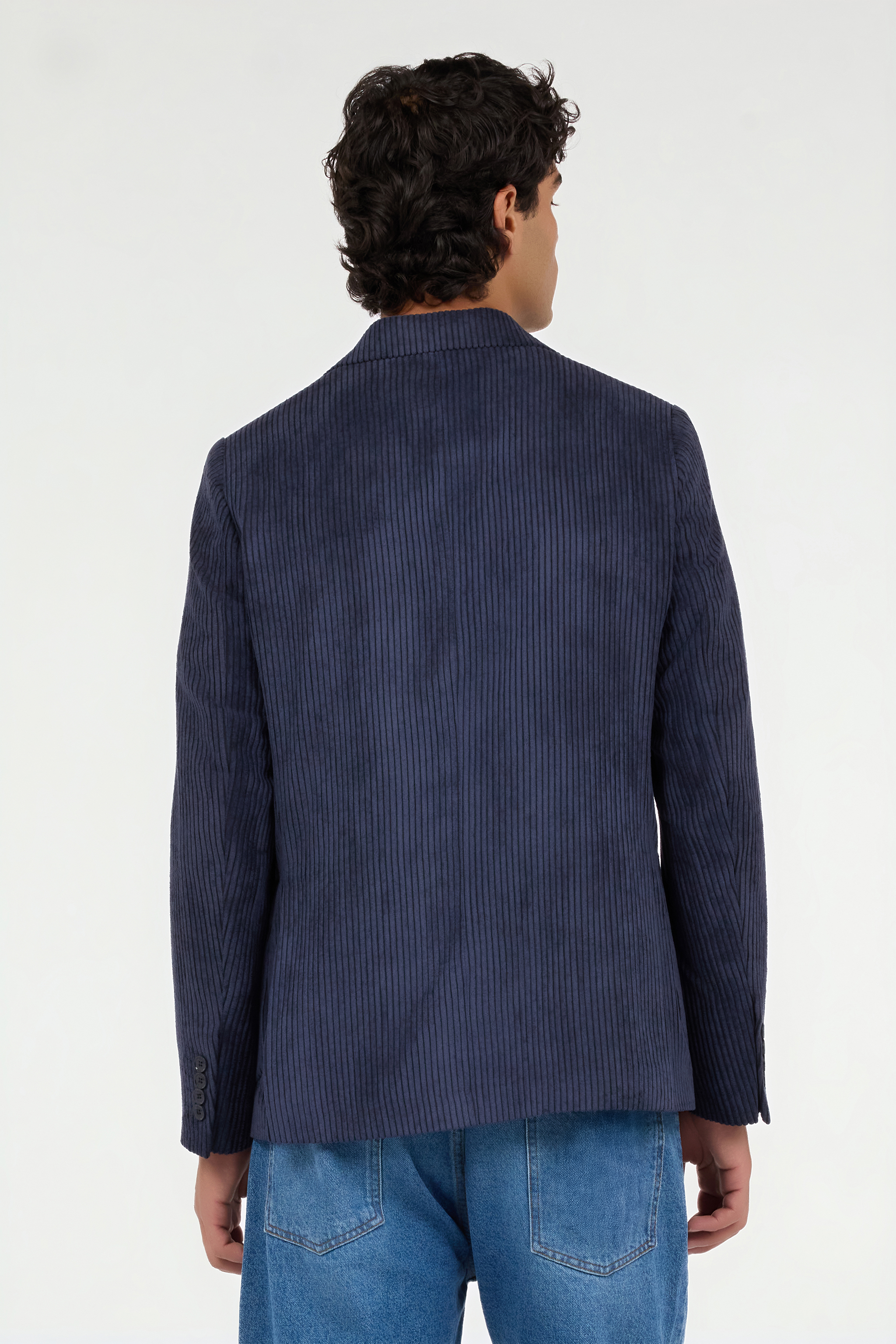Navy Blue Ribbed Jacket