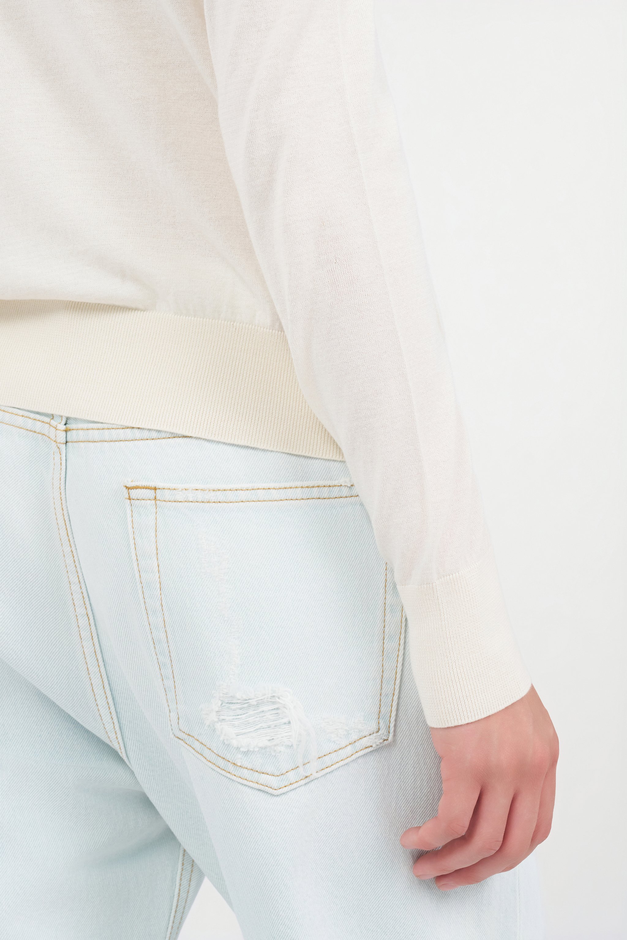 Sweater with gold buttons