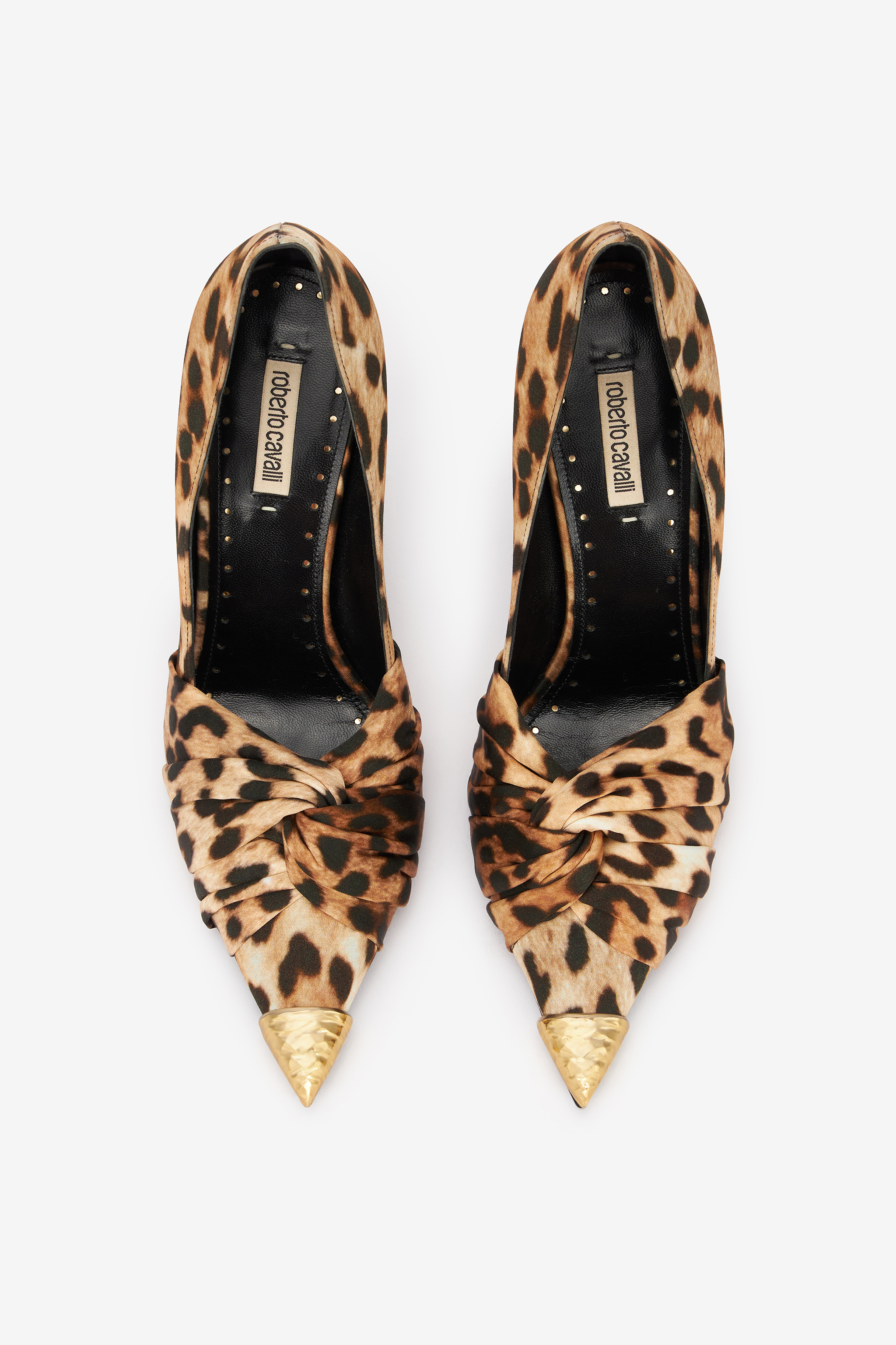 Roberto Cavalli Slingback Le Pettegole Leopard Print In Light Brown