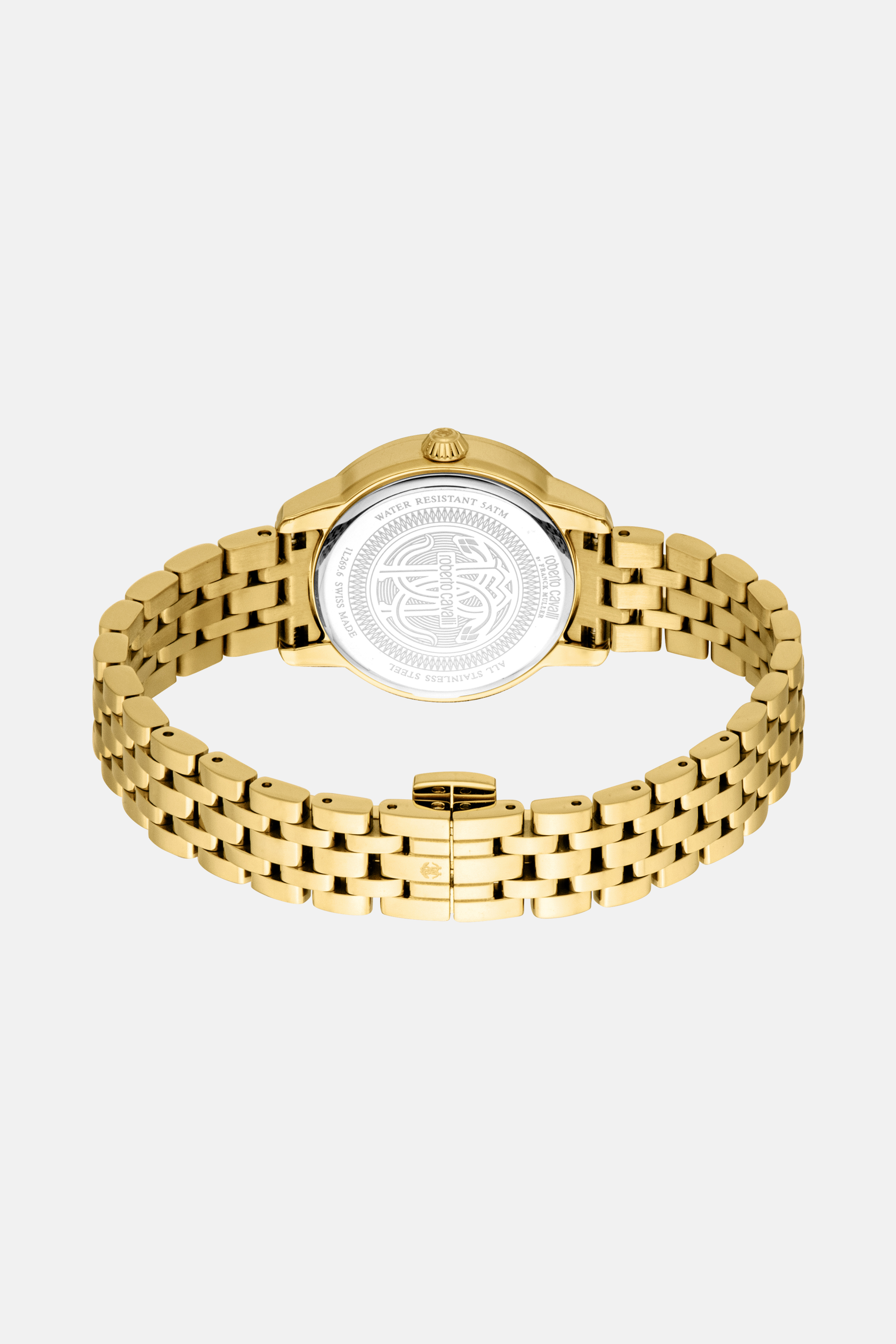 Roberto Cavalli By Franck Muller Logo Watch In Gold