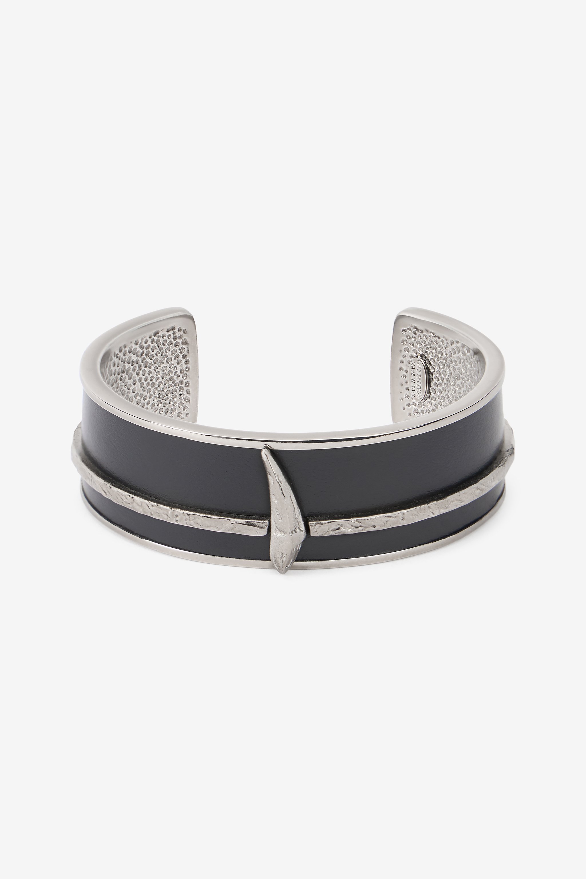 Black and Palladium Rigid Bracelet with Fang