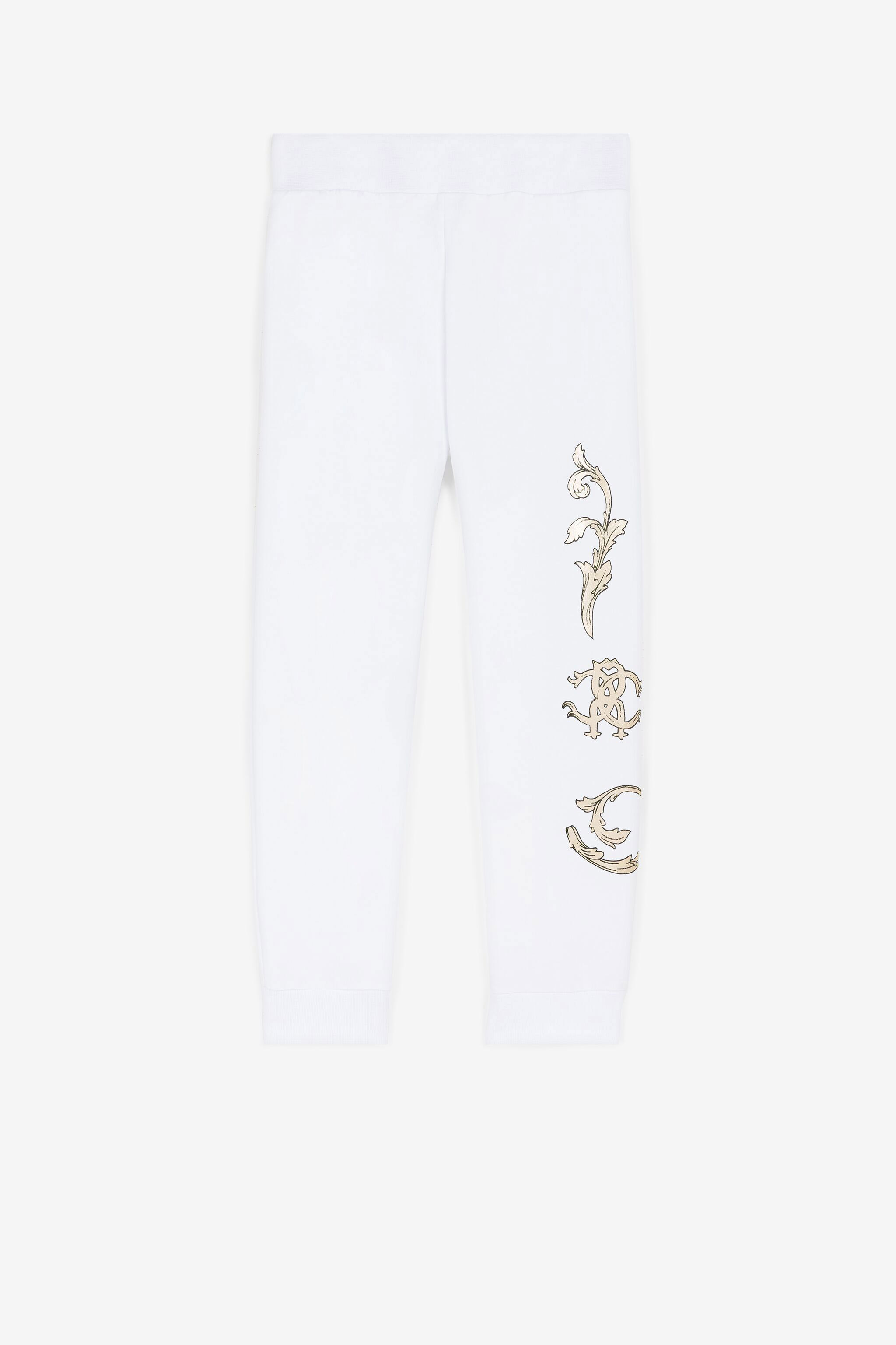 Roberto Cavalli Rc Monogram-print Sweatpants In White