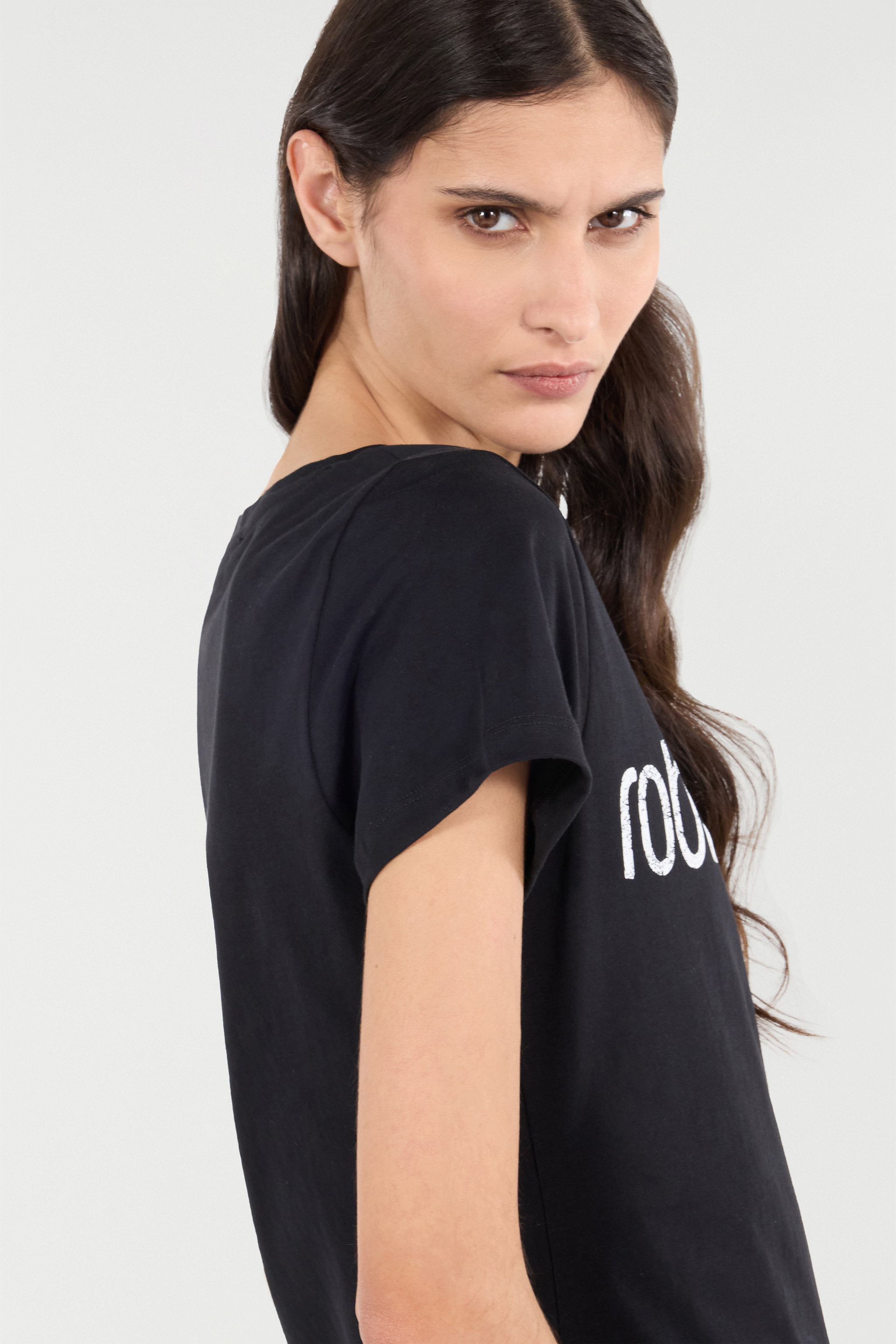 Shop Roberto Cavalli T-shirt Mit Logo Im Used-look In Black
