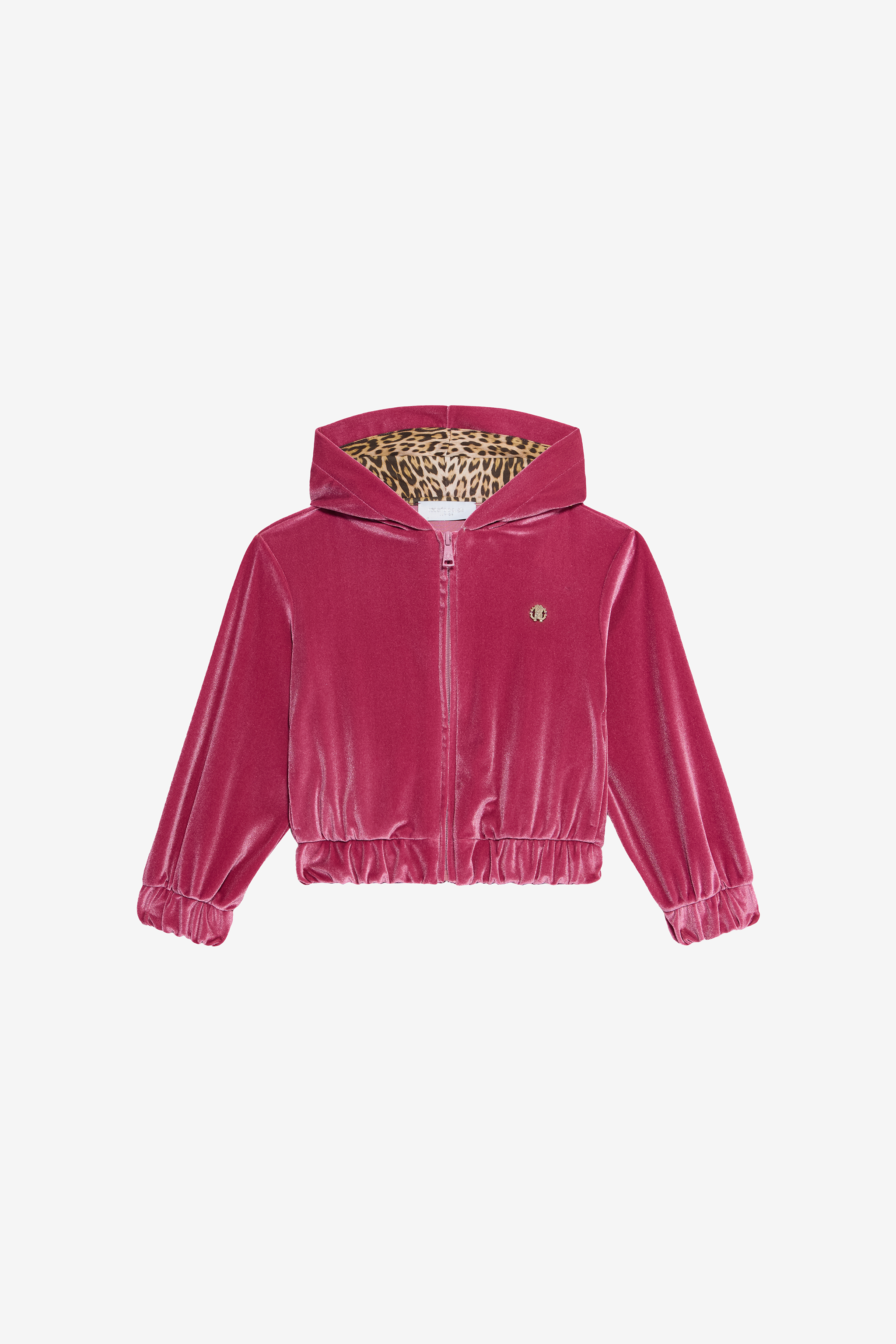 Roberto Cavalli Girls Velvet Sweatshirt - Sweatshirts Fuxia Bouganville