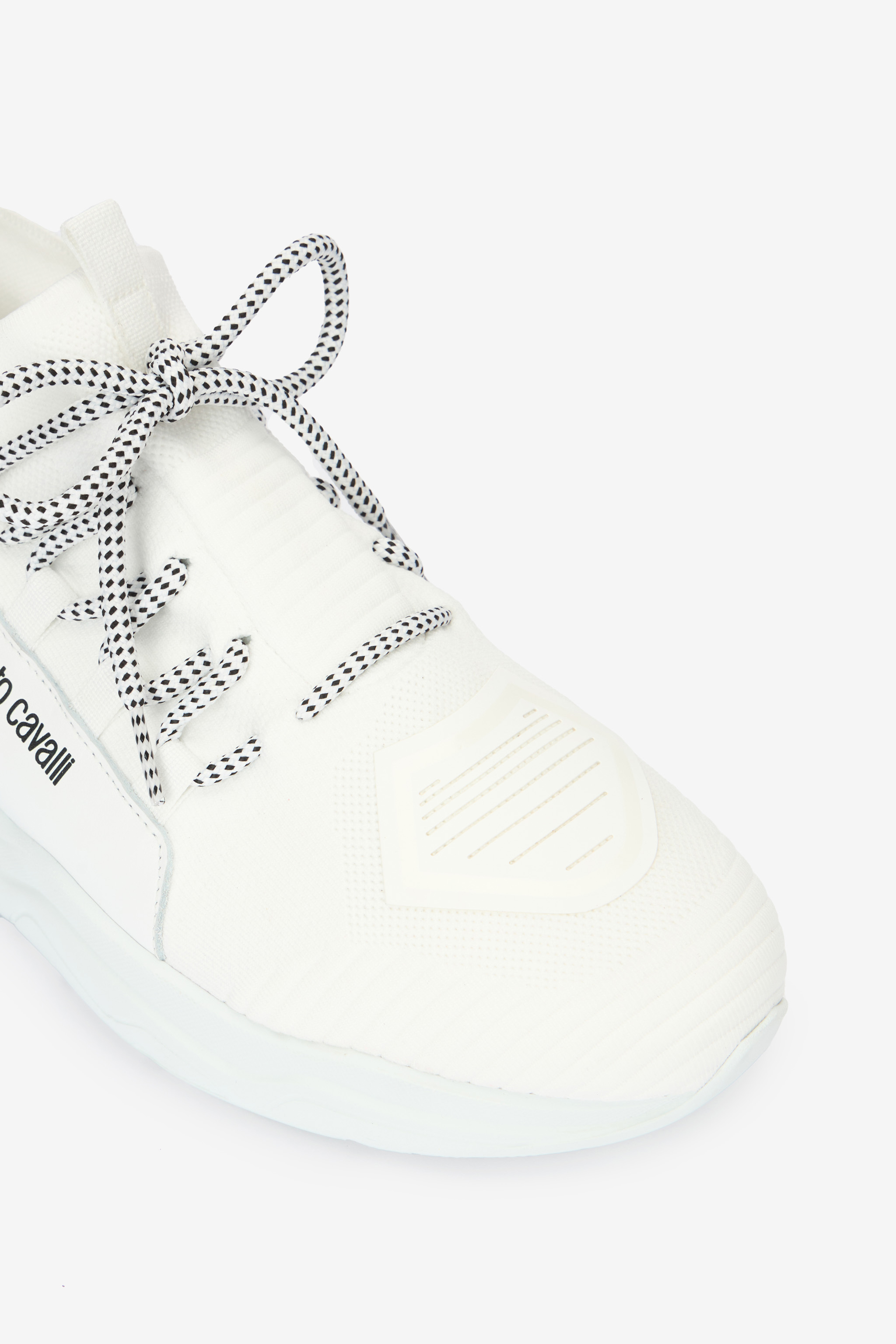 Roberto Cavalli Man Leather Running Shoes In White