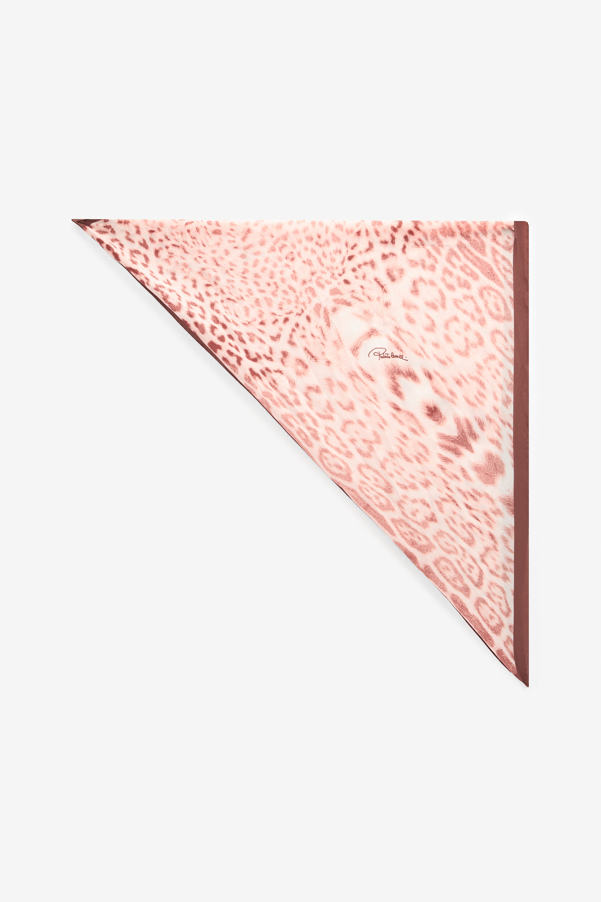 Roberto Cavalli Women's Pink Jaguar Print Triangle - Scarves & Silks