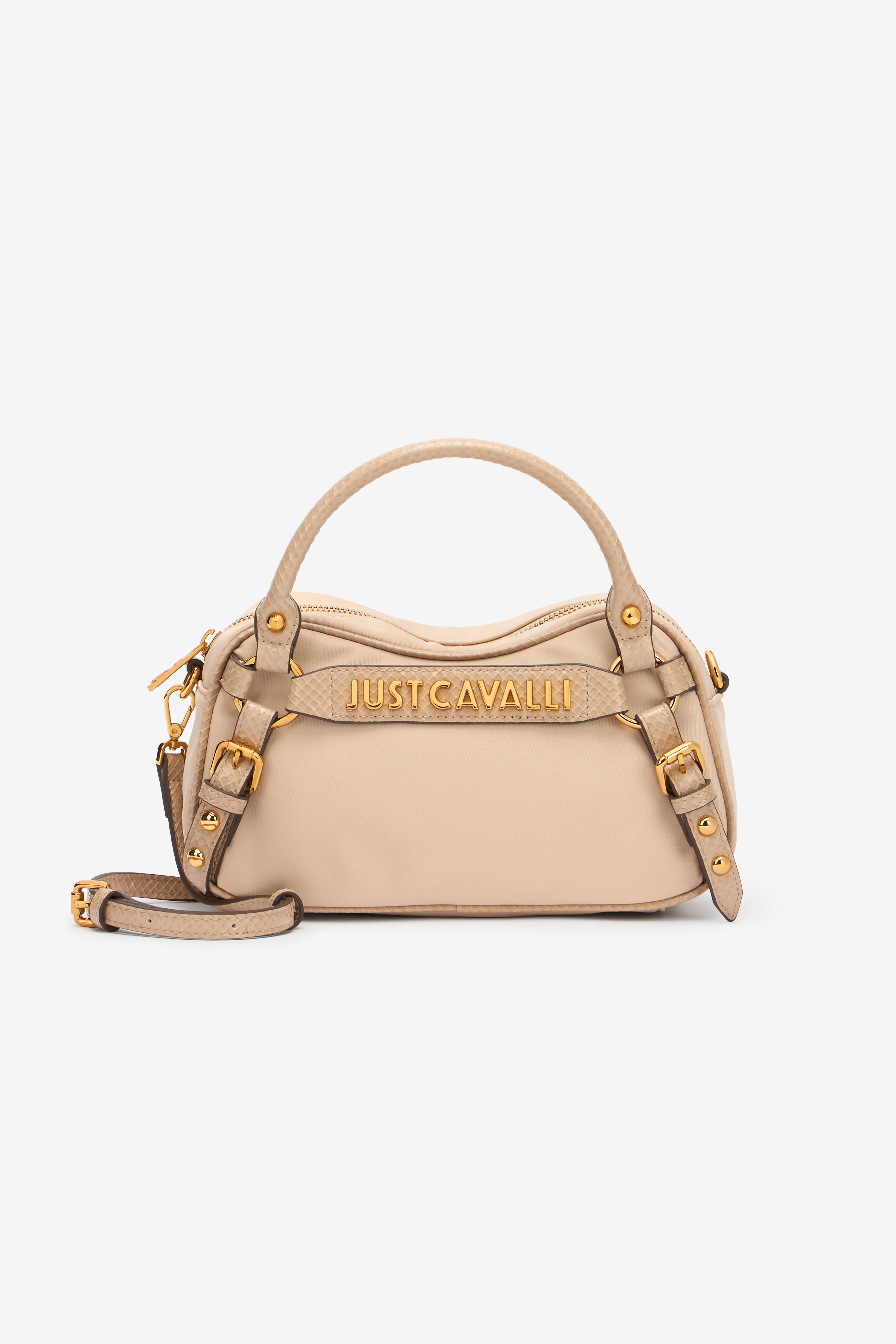 Beige Mini Bowling Bag With Logo