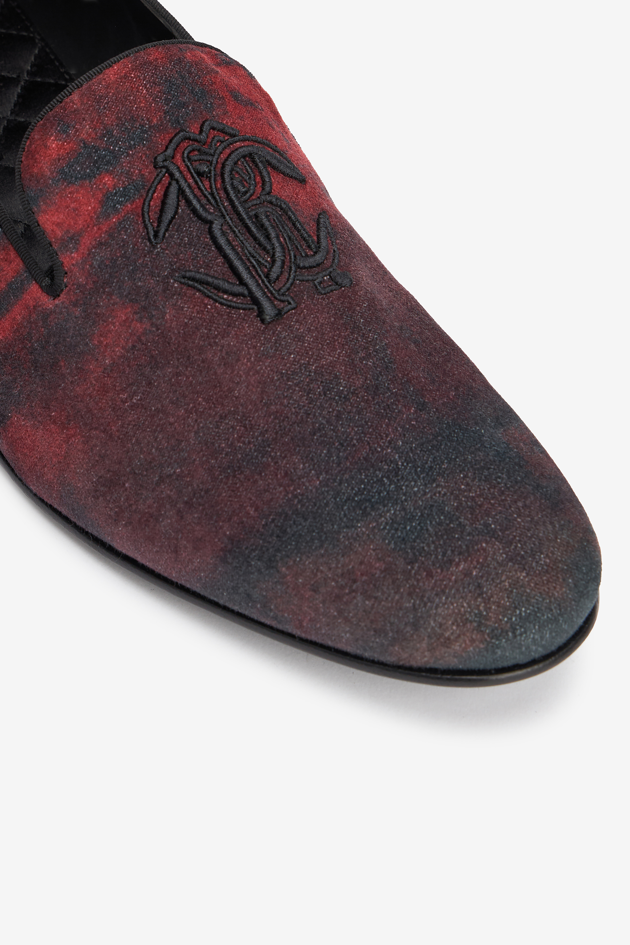 Roberto Cavalli Oriental Red Slipper With Mirror Snake Monogram In Brown