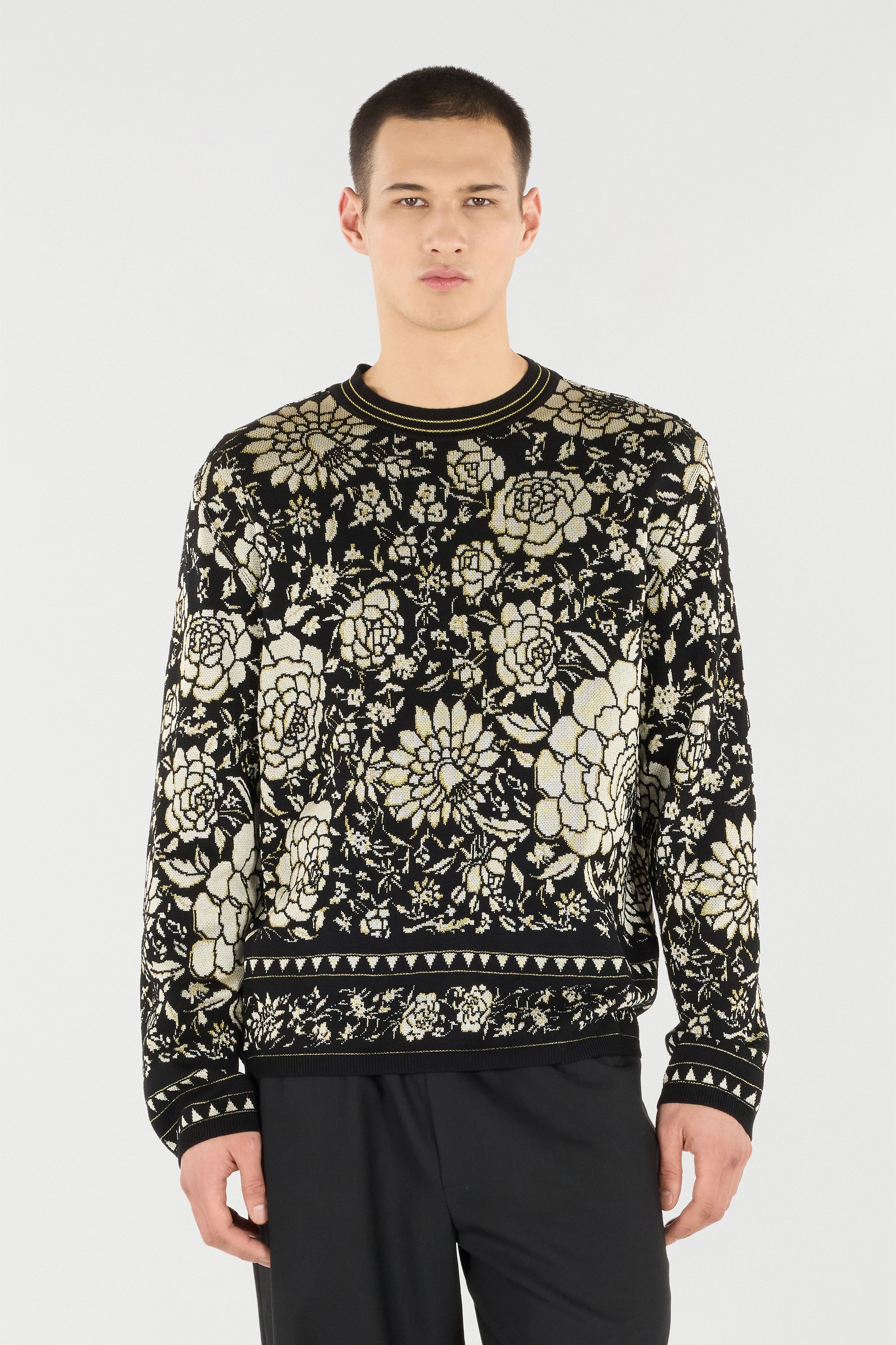 Floral Wool-Blend Sweater