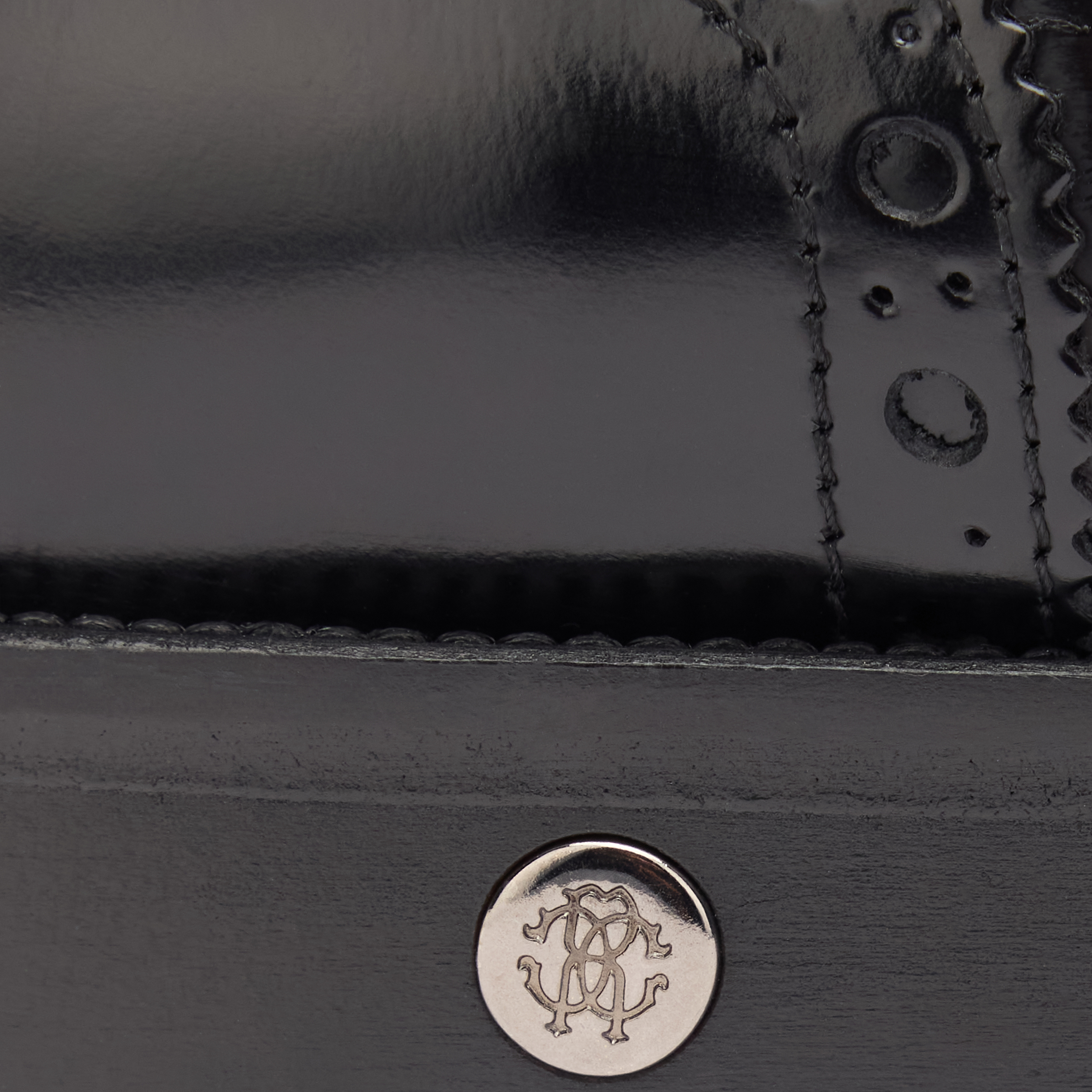 Roberto Cavalli Brogue Derby Loafers In Black