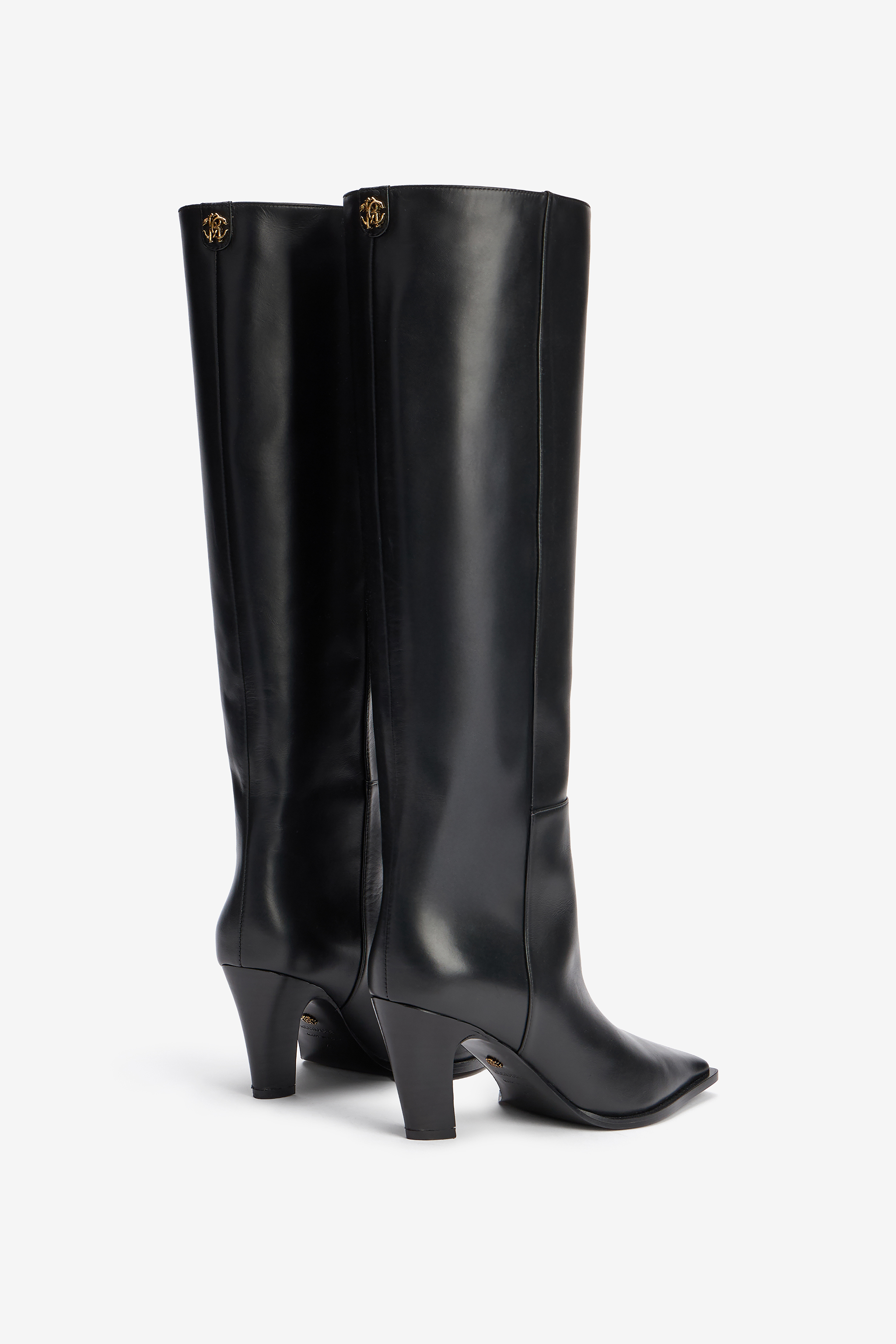 Leather Boots With Mirror Snake Monogram
