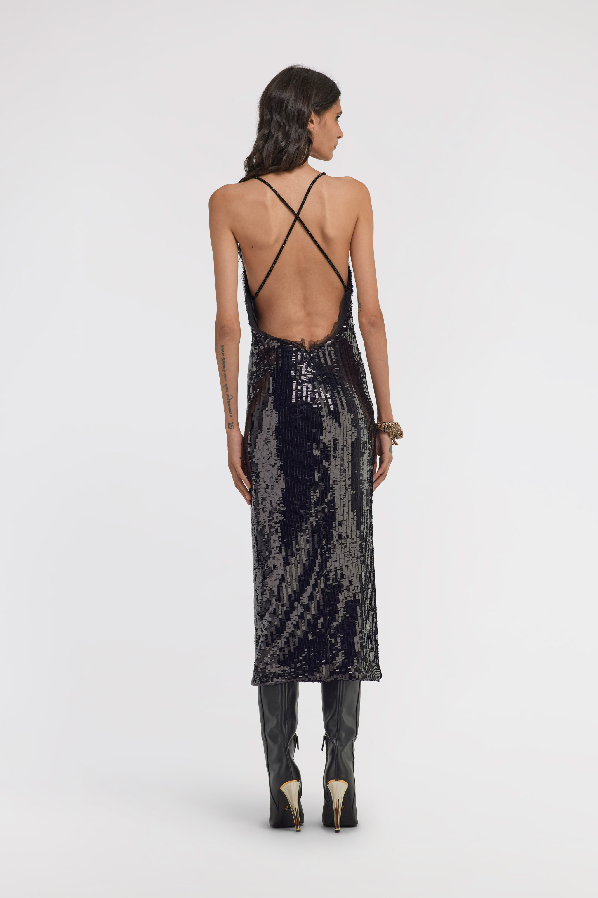 ROBERTO CAVALLI PAILLETTENBESETZTES MIDIKLEID 