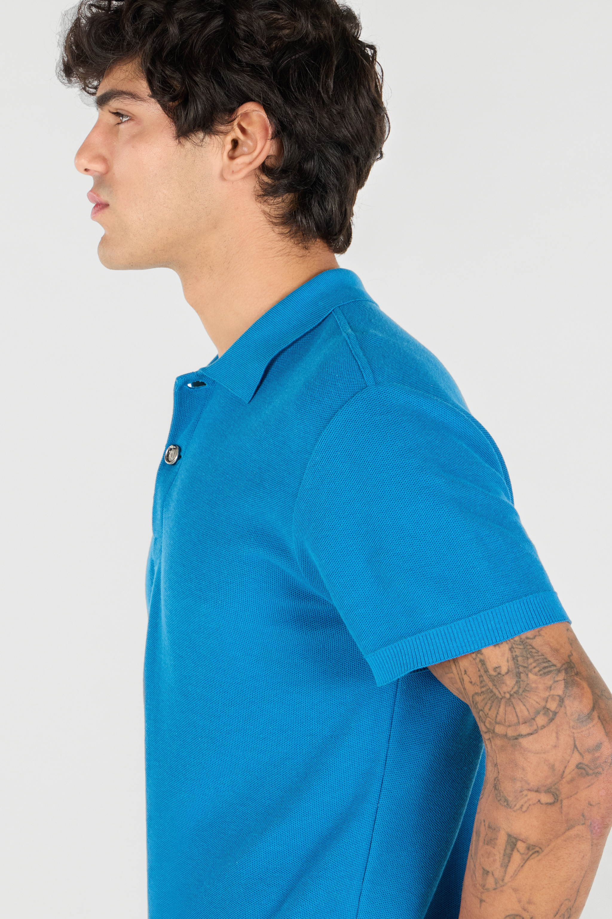 Roberto Cavalli Man Cotton Polo In Deep Blue