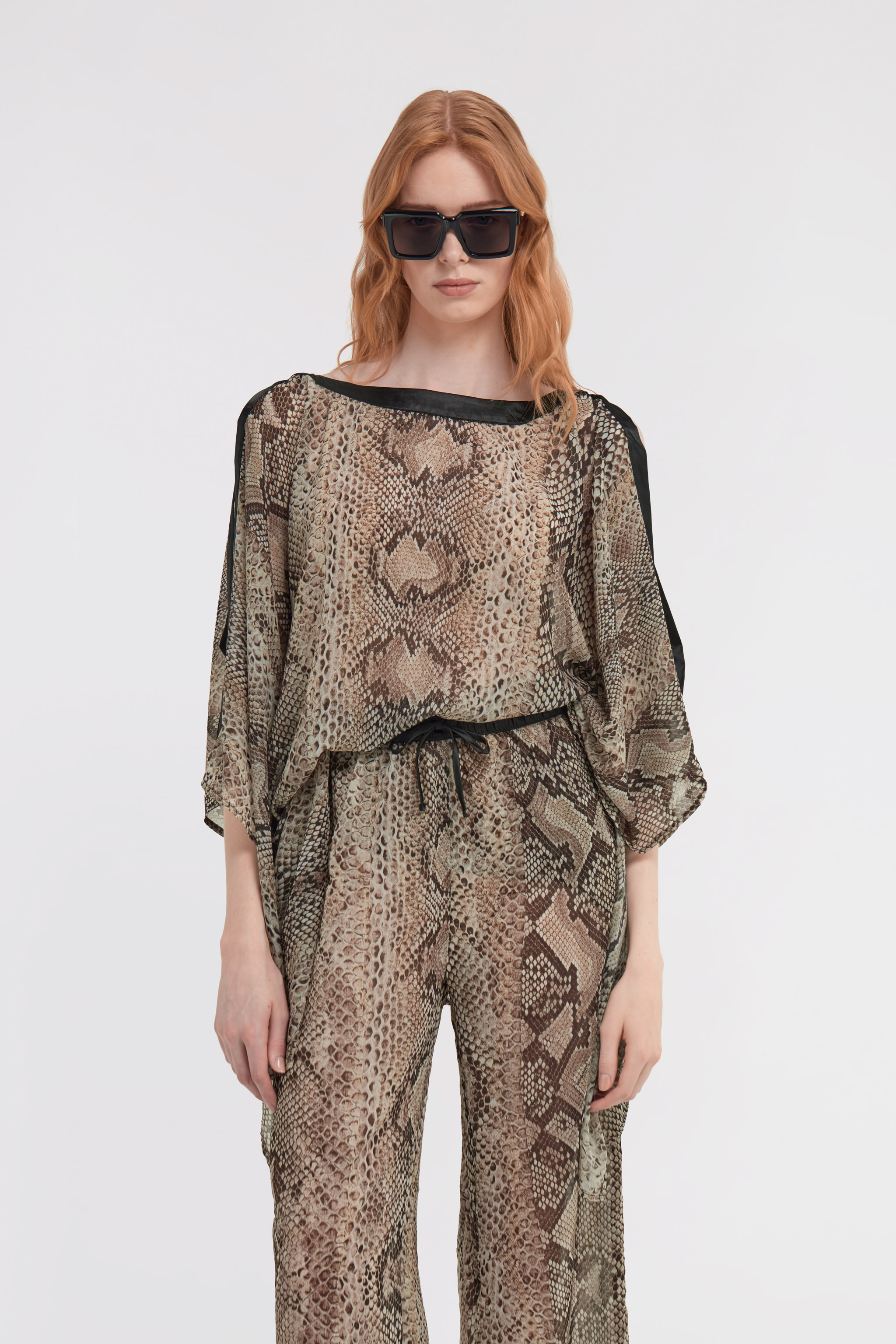 Roberto Cavalli Snake Print Kaftan In Phyton