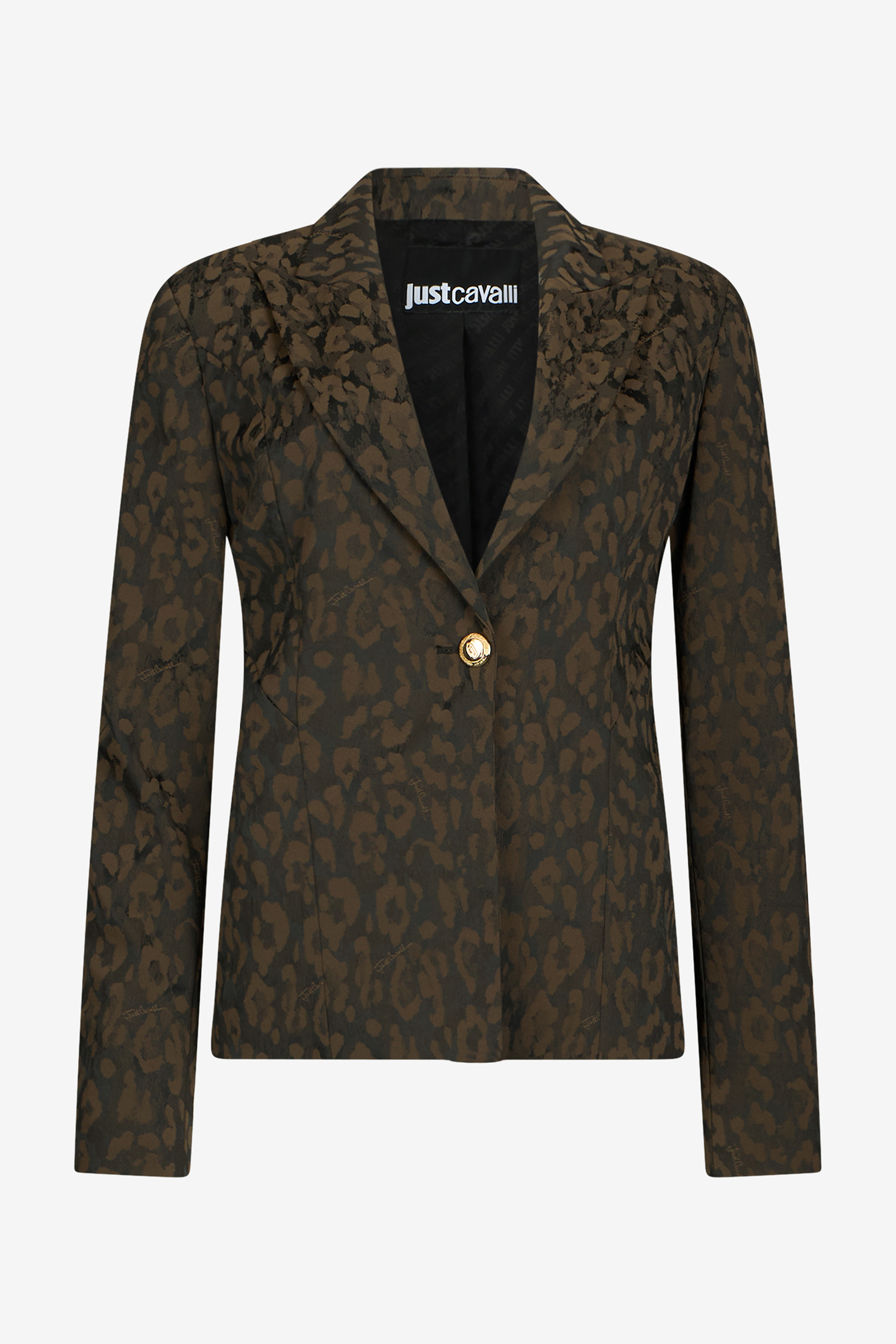 Roberto Cavalli Leopard Print Jacket Blazer In Brown