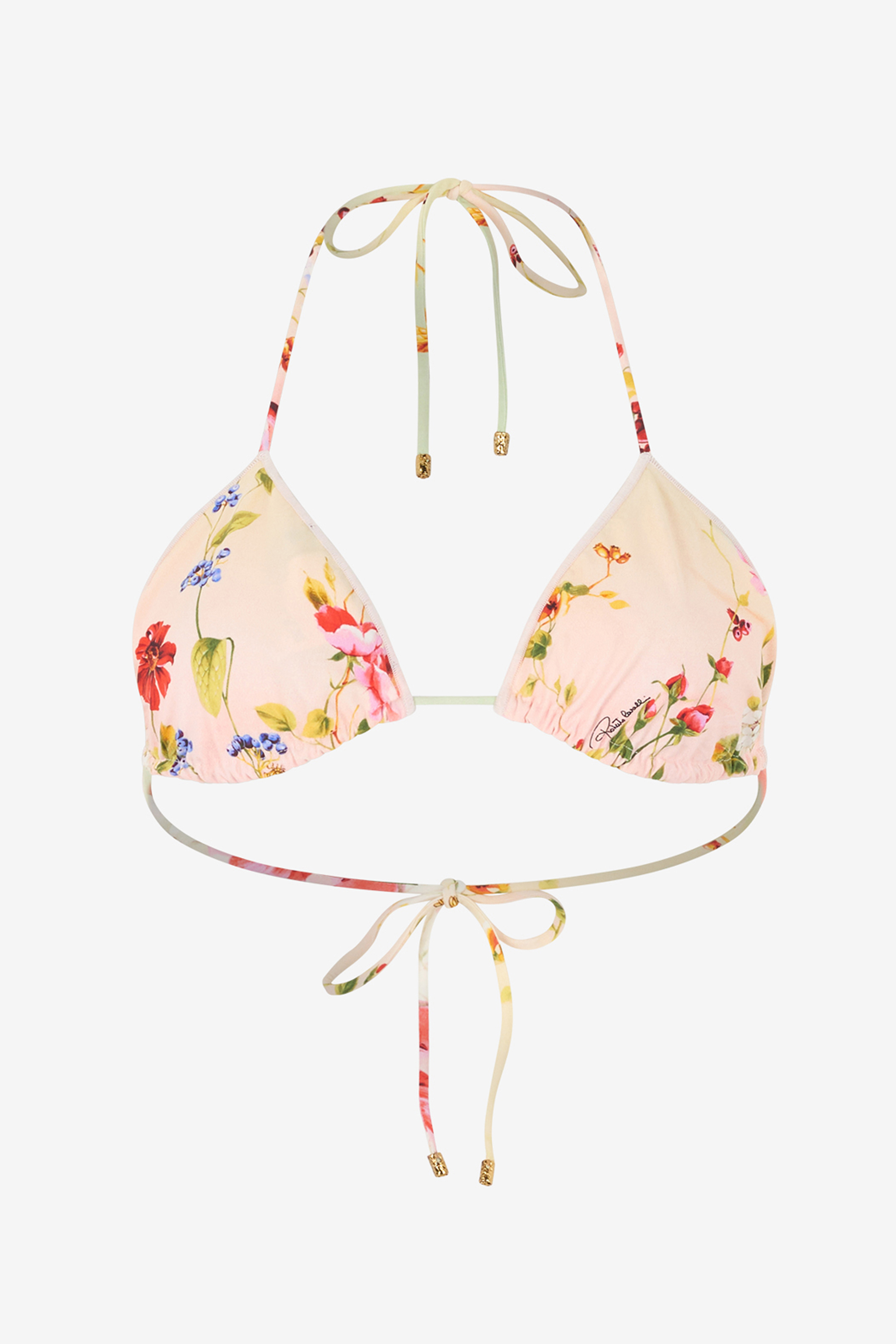 Roberto Cavalli Miami Flowers Print Top Bikini