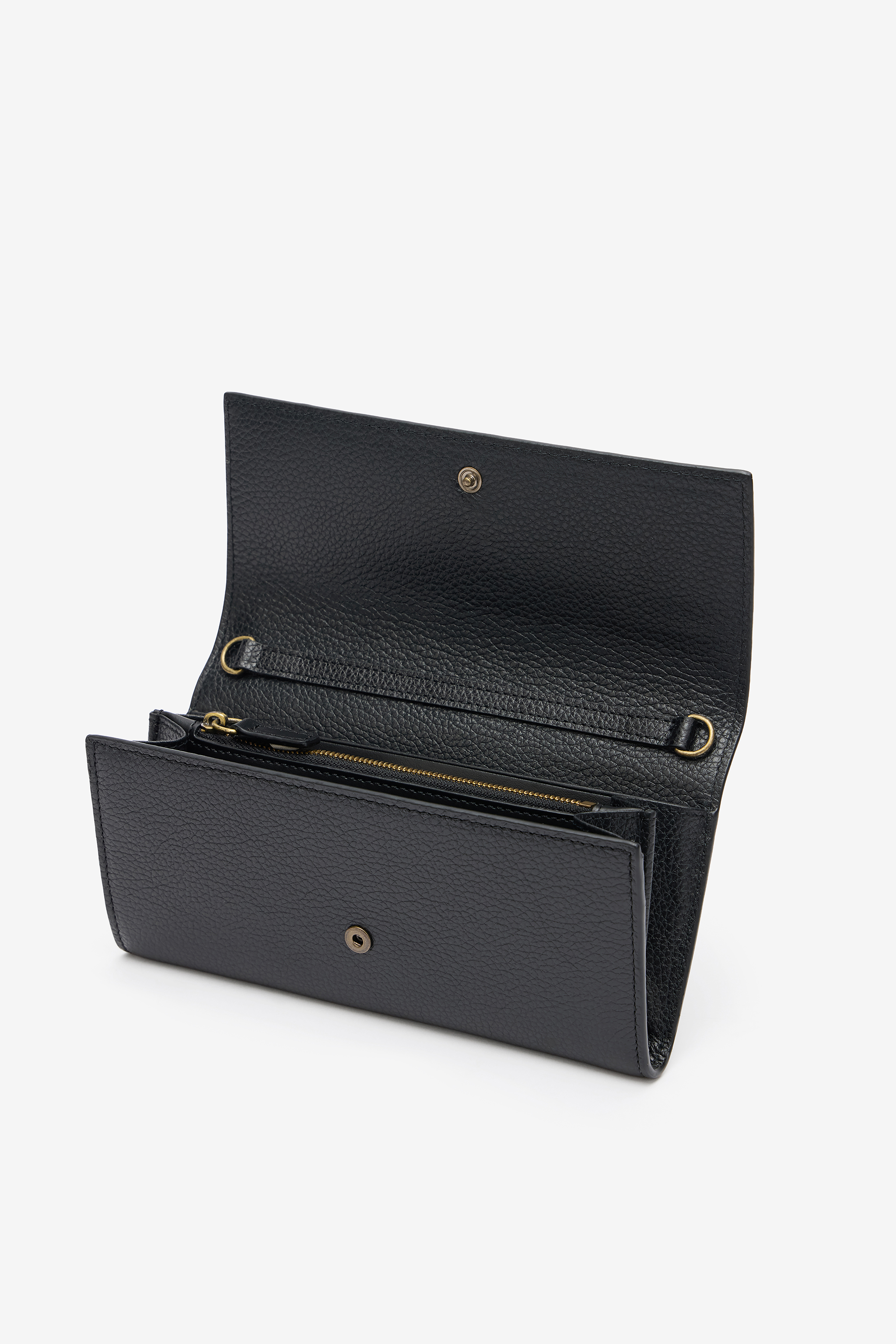 Roberto Cavalli Black Wallet On Chain With Monogram Rc In Black