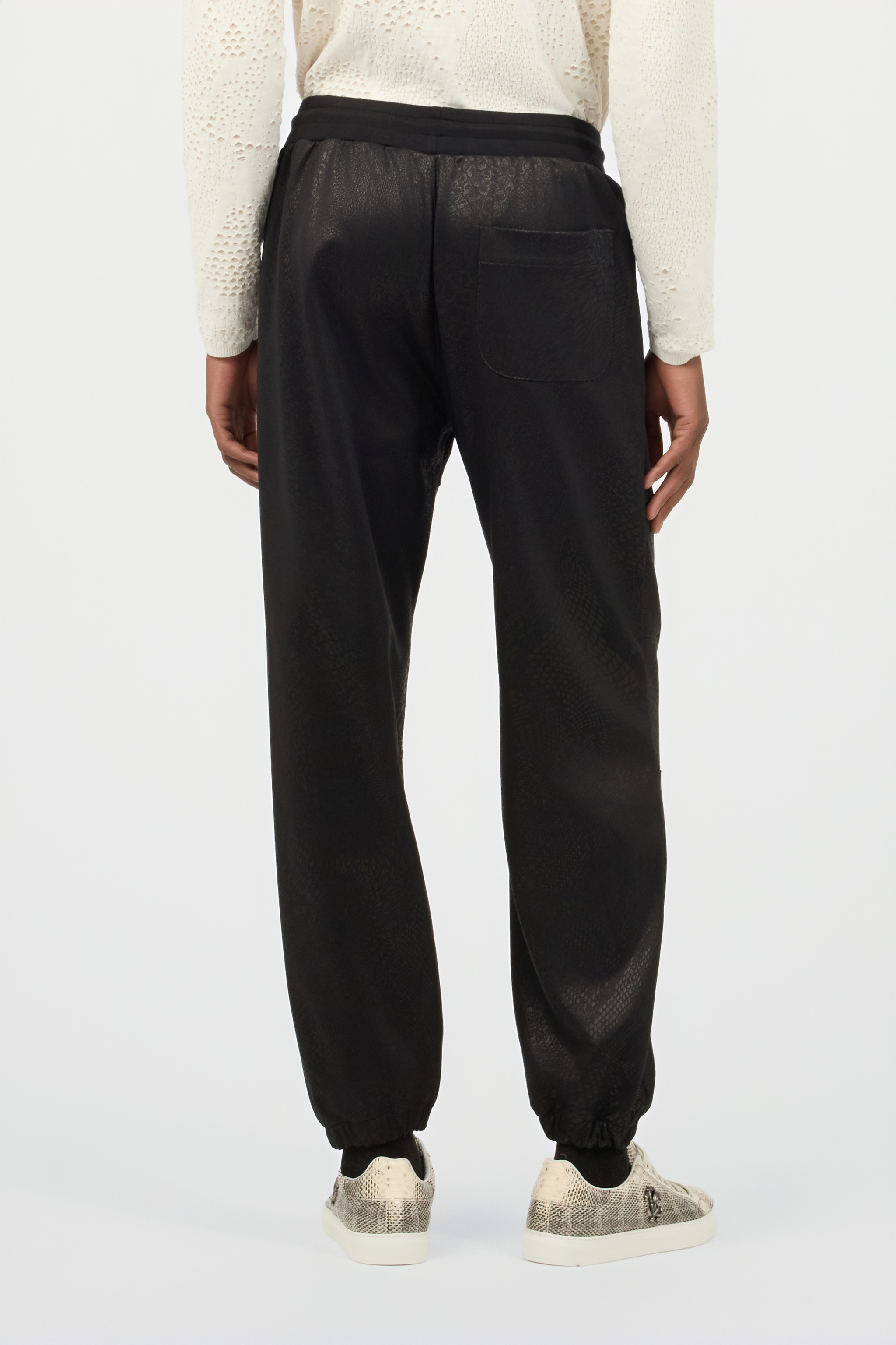 Roberto Cavalli Sporty Trousers With Python Print In Black