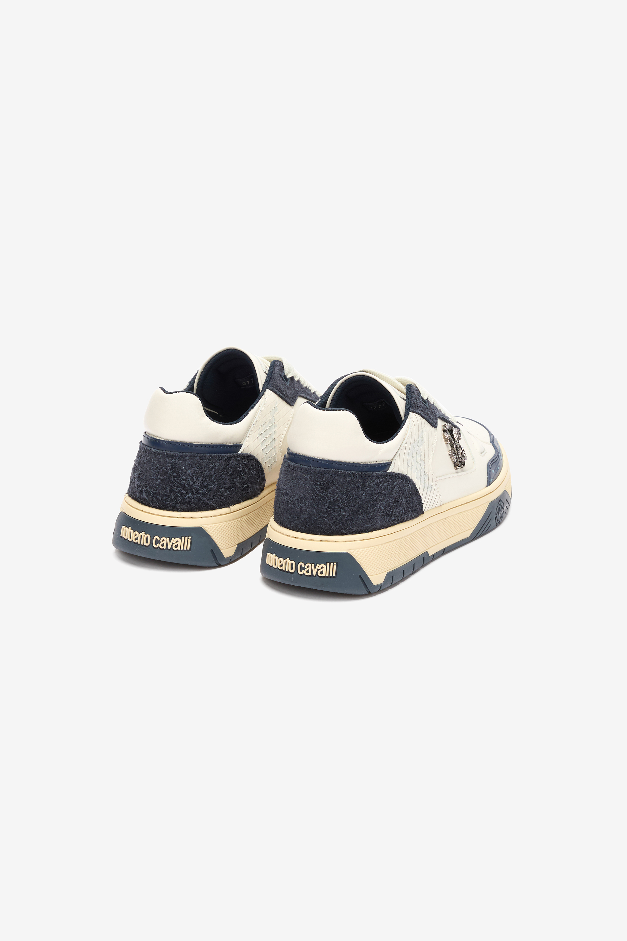 ROBERTO CAVALLI SNEAKERS MIT EINSÄTZEN UND MONOGRAMM MIRROR SNAKE