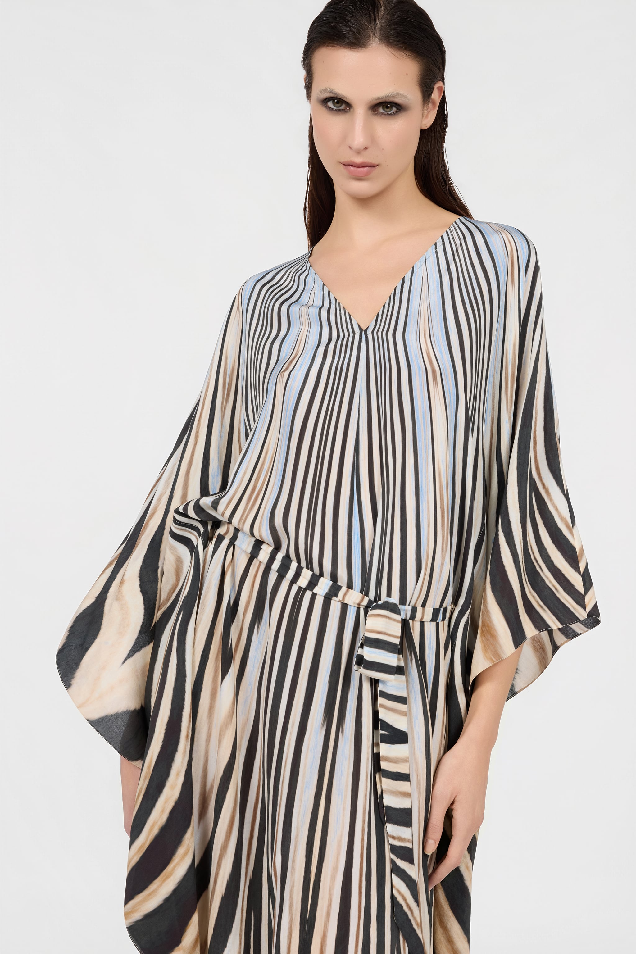 Roberto Cavalli Zebra Print Silk Kaftan Dress | Thumbnail 4 Roberto Cavalli Zebra Print Silk Kaftan Dress | Thumbnail 4