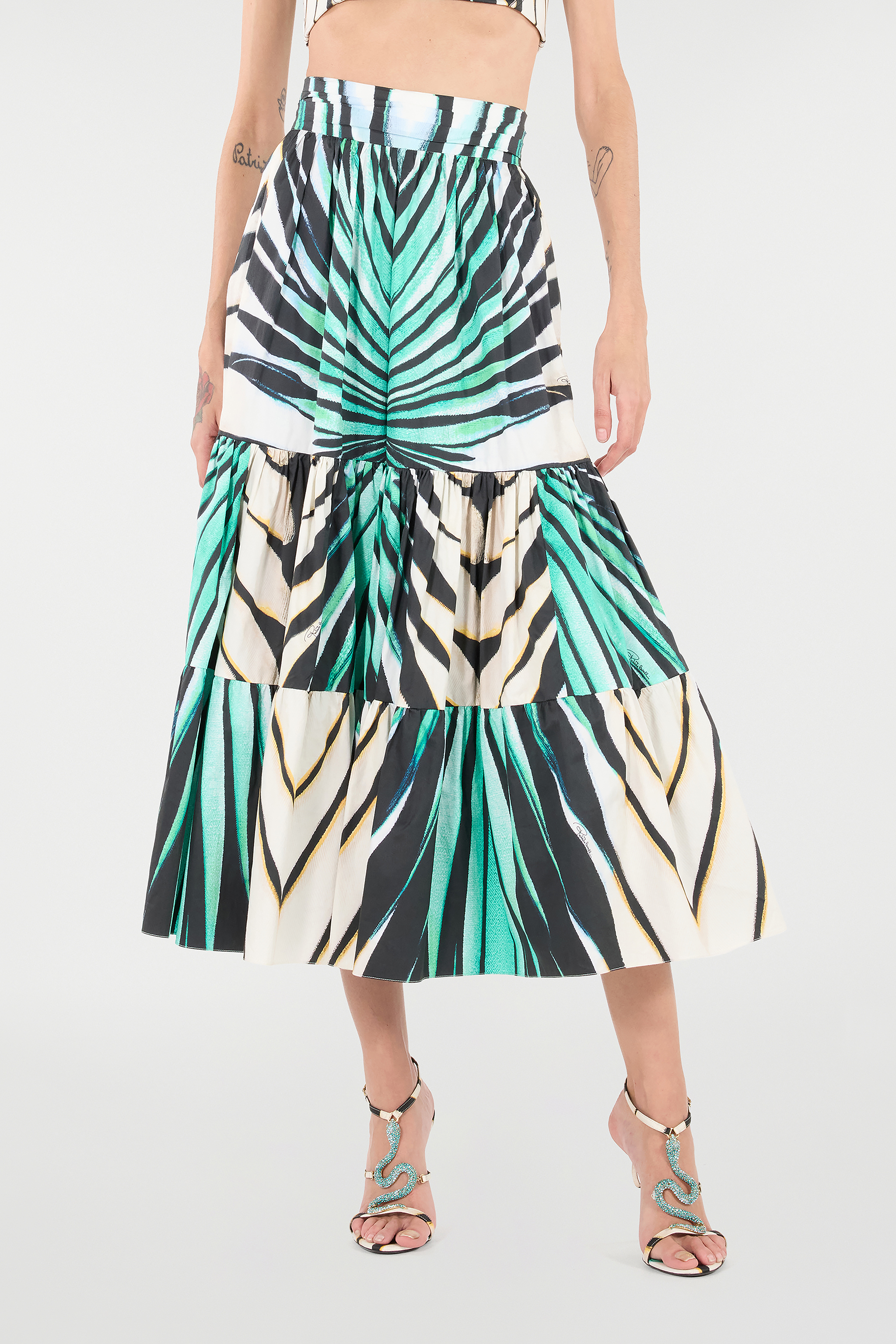 Roberto Cavalli Ray Of Sea Print Skirt