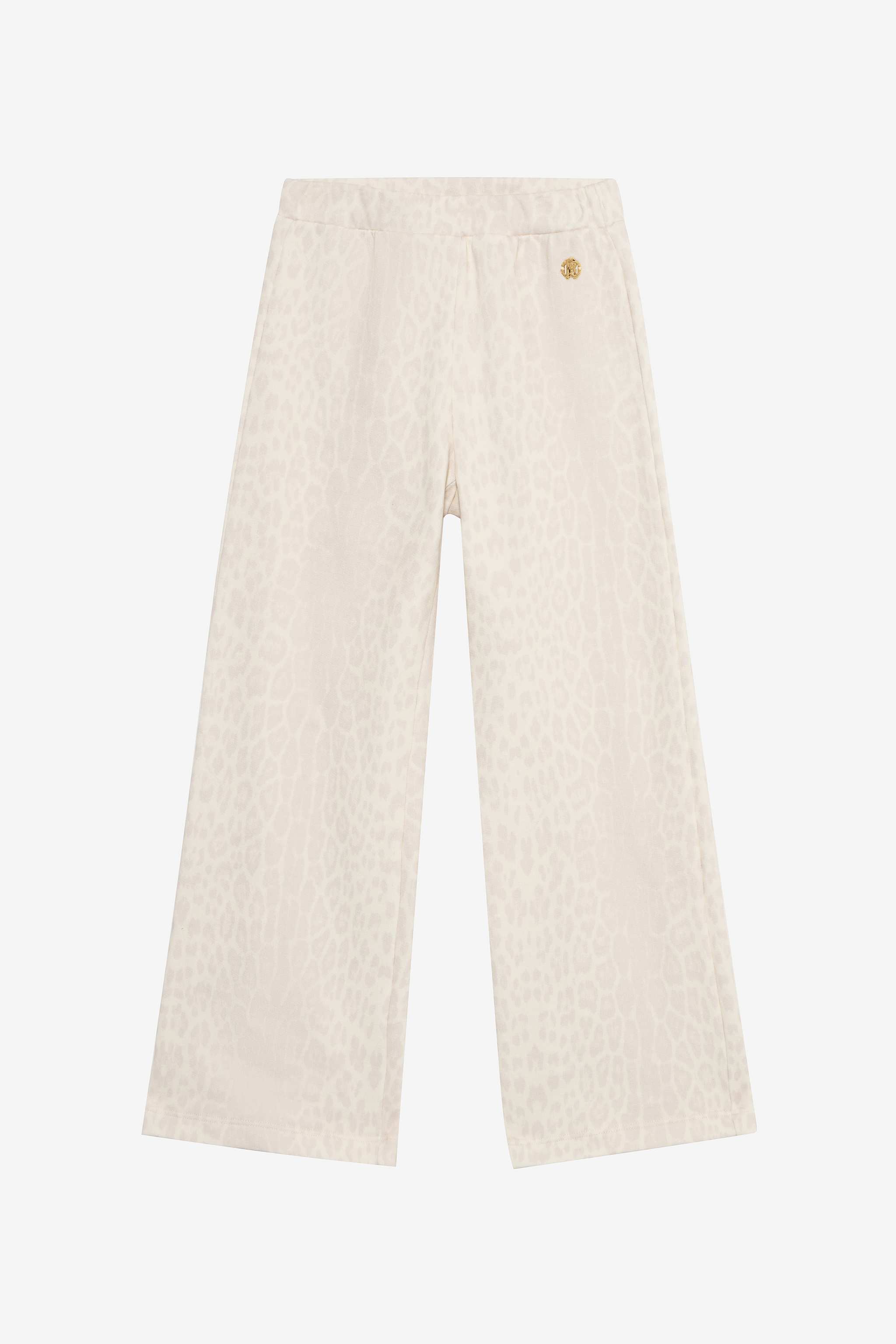 Ivory Track Pants with Jaguar Skin