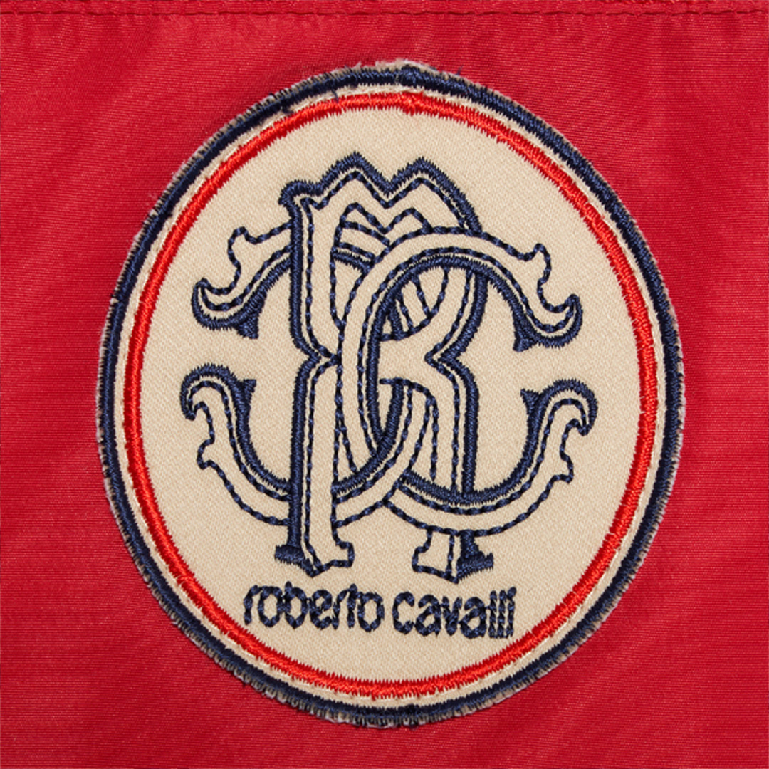 Roberto Cavalli Red Jacket With Rc Monogram Patch In Red