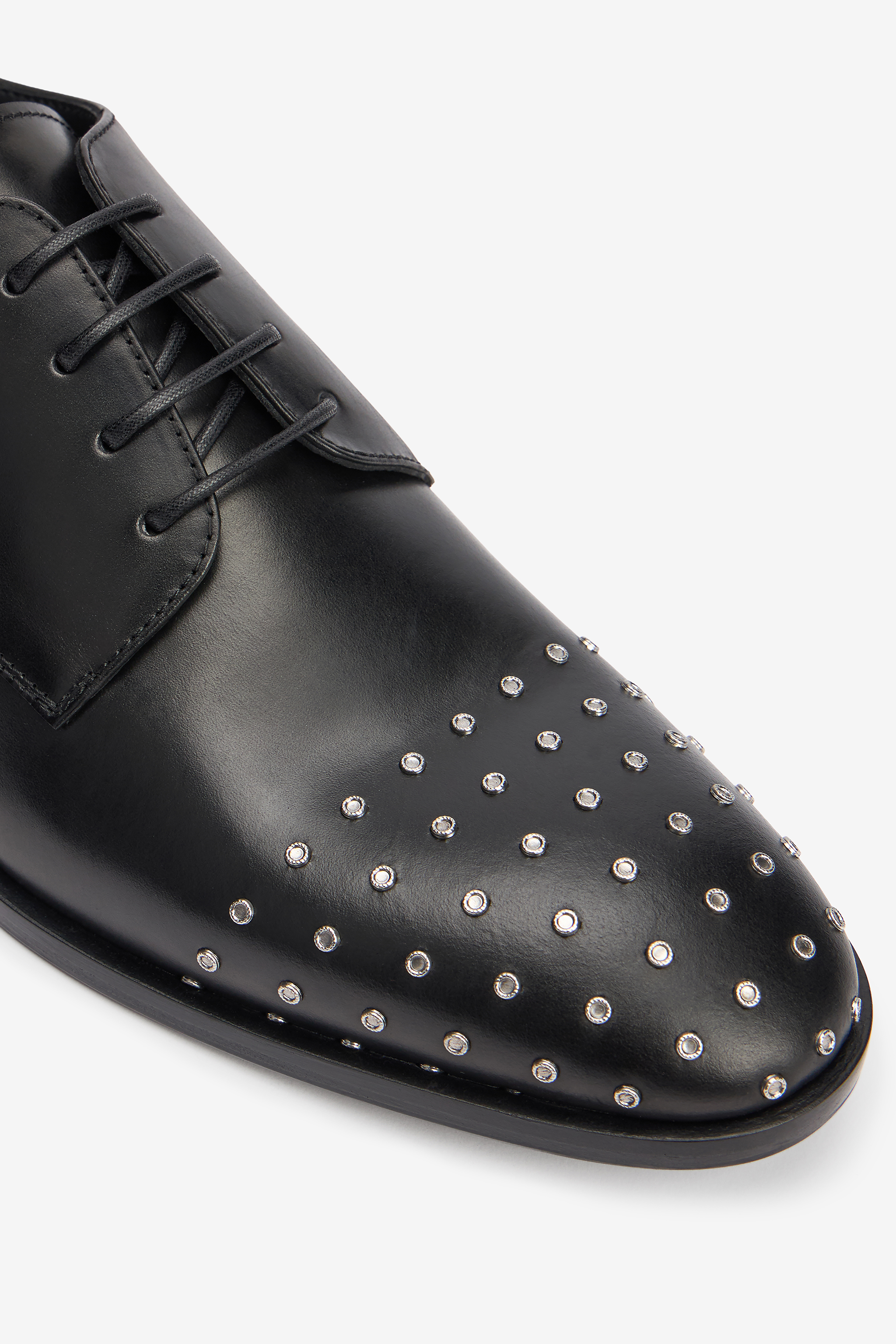 Derby Shoes with Studded Toe Cap