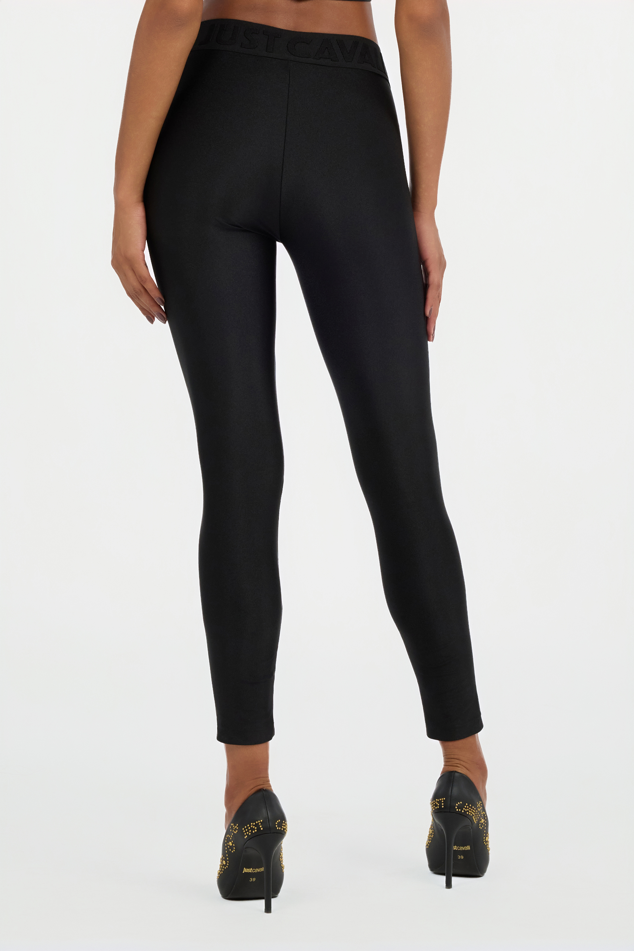 Black Logo Waistband Leggings