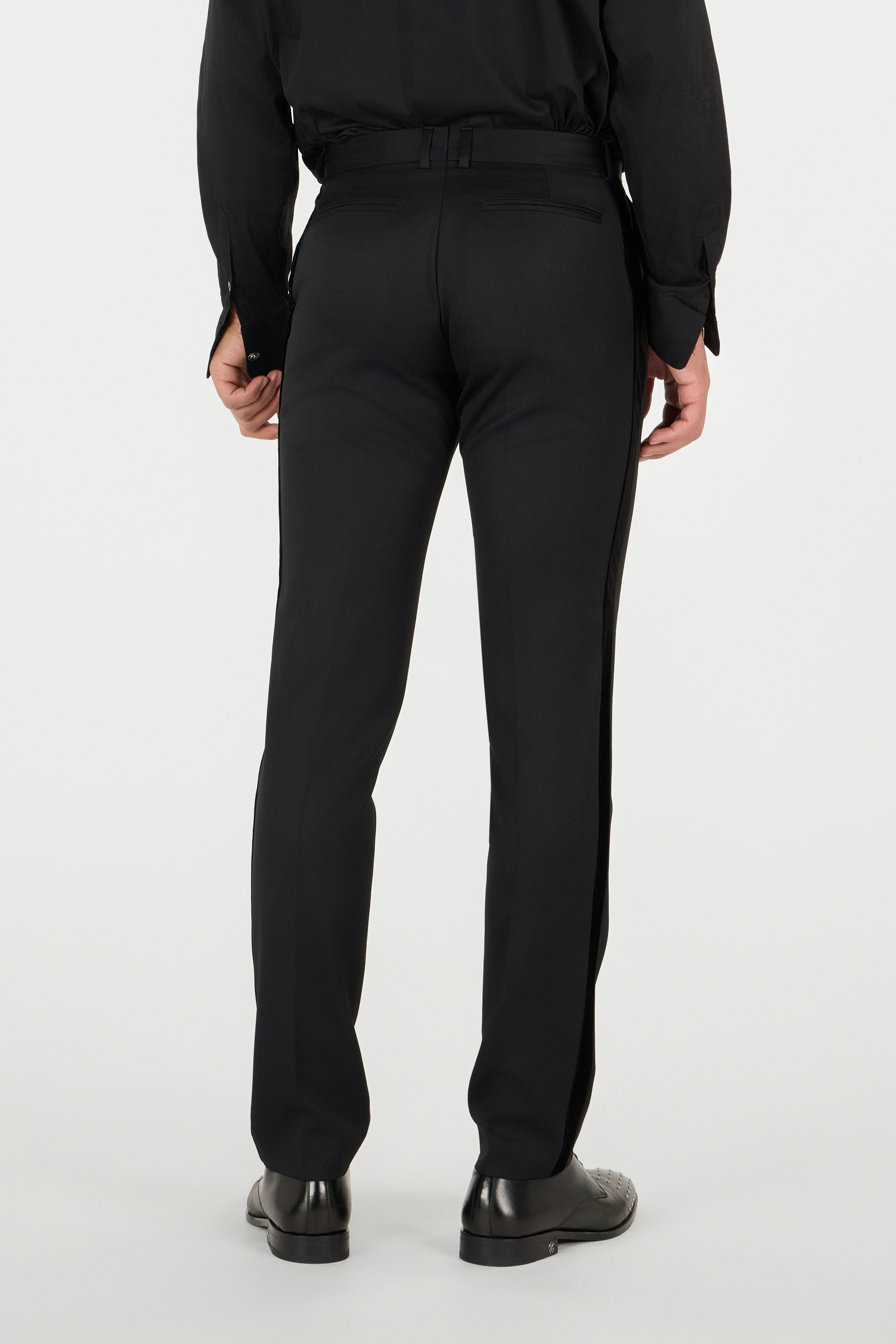 Roberto Cavalli Straight-leg Wool Trousers In Black