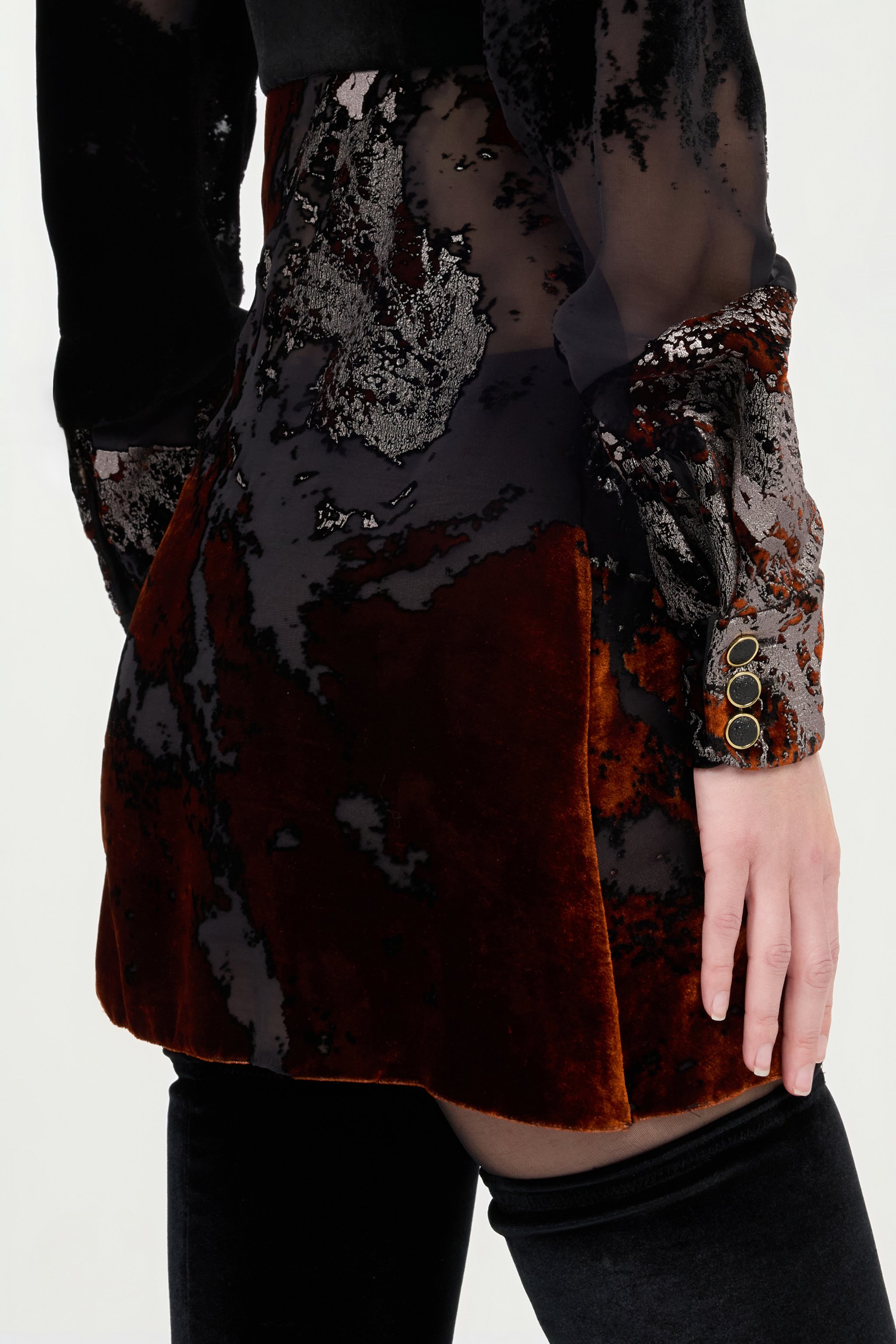 Black Mini Dress With Marine Print