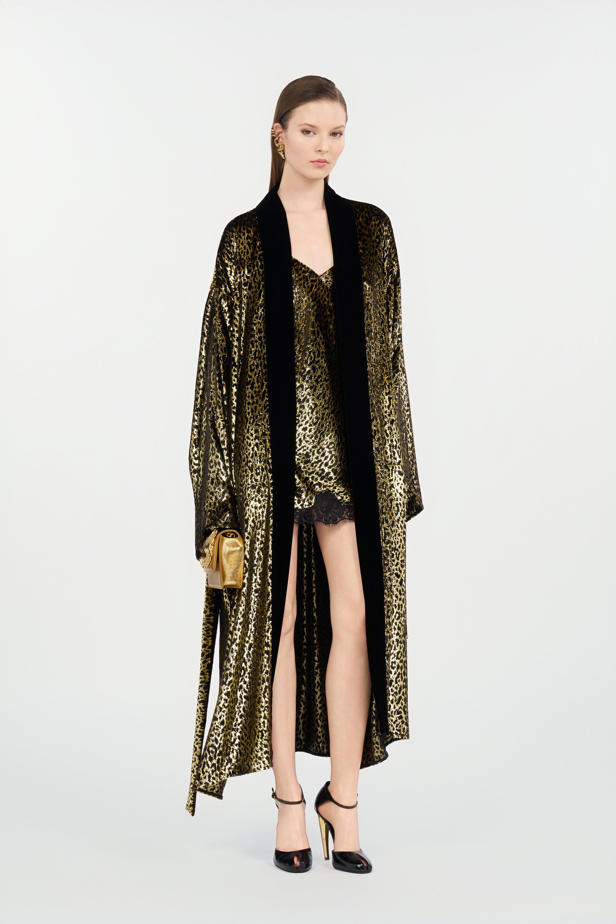Roberto Cavalli Fil Coupé Leopard Print Coat In Multi