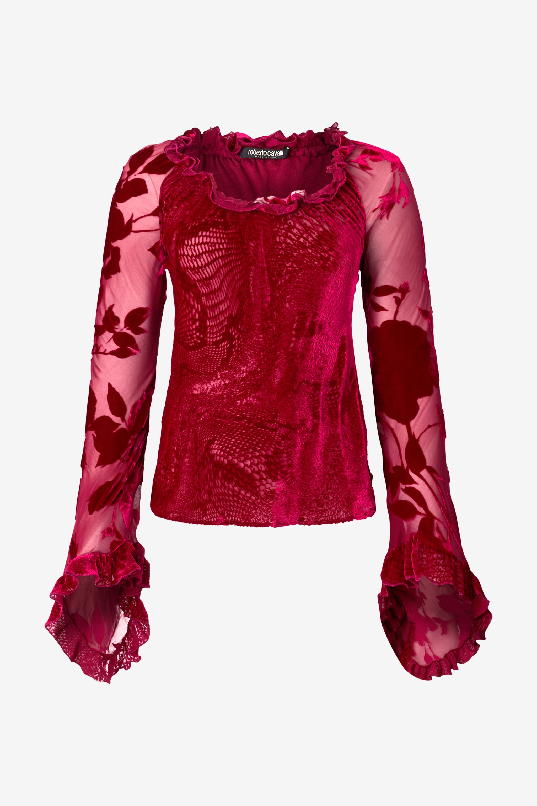 ROBERTO CAVALLI PULLOVER MIT MOTIV ROSE UND PYTHON