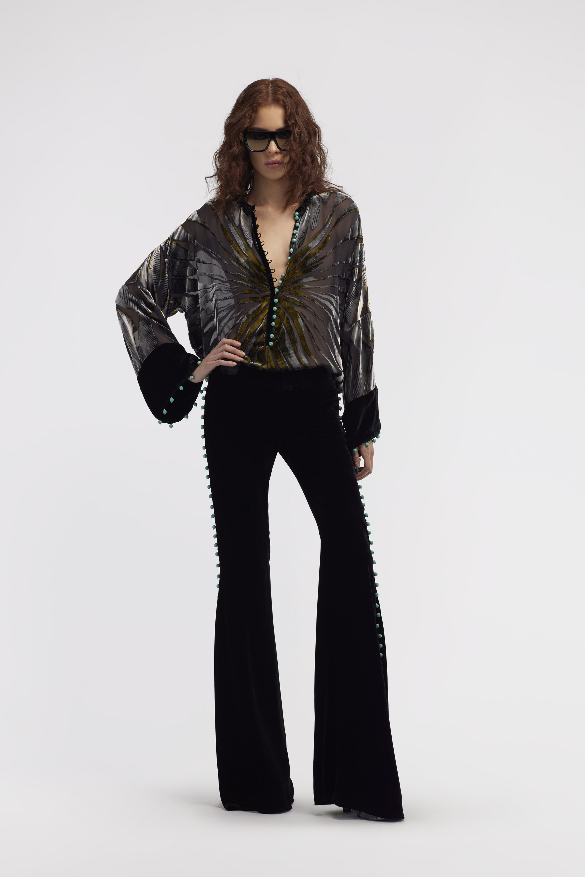 Roberto Cavalli Flare Black Trousers In Black