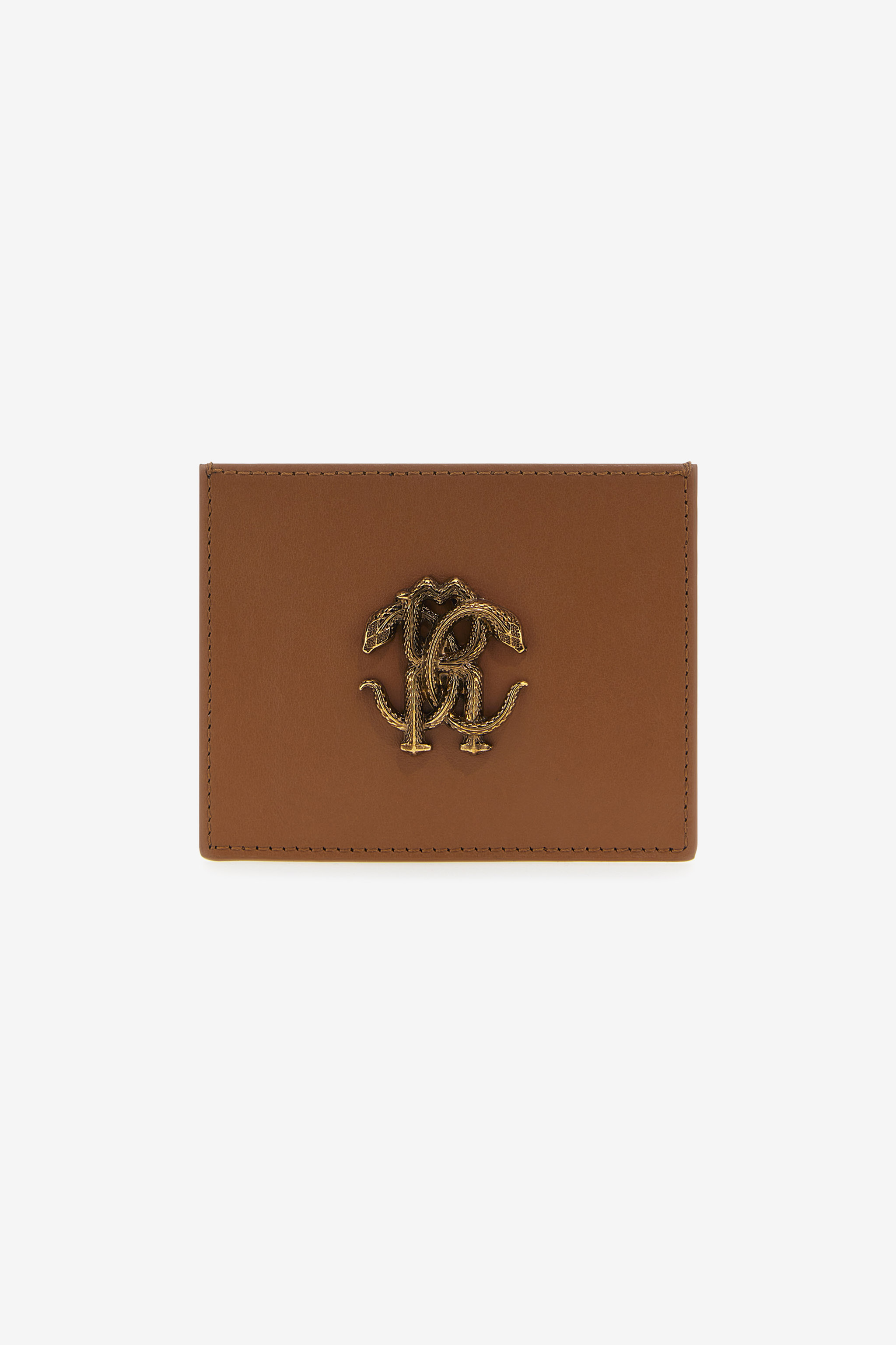 Roberto Cavalli Cardholder With Monogram Rc In Brown