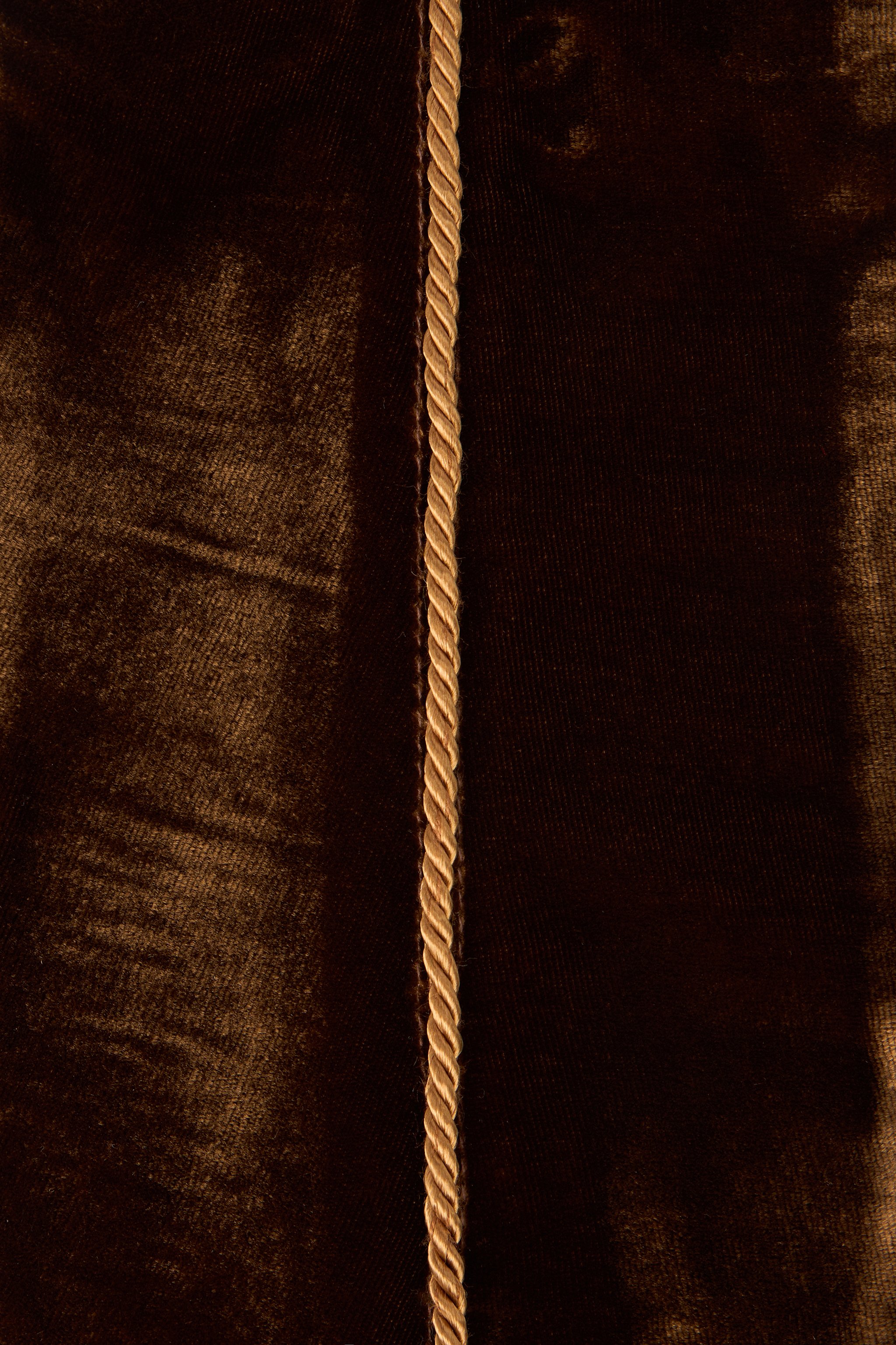 Roberto Cavalli Chocolate Corset Belt In Velvet With Tassels In Brown