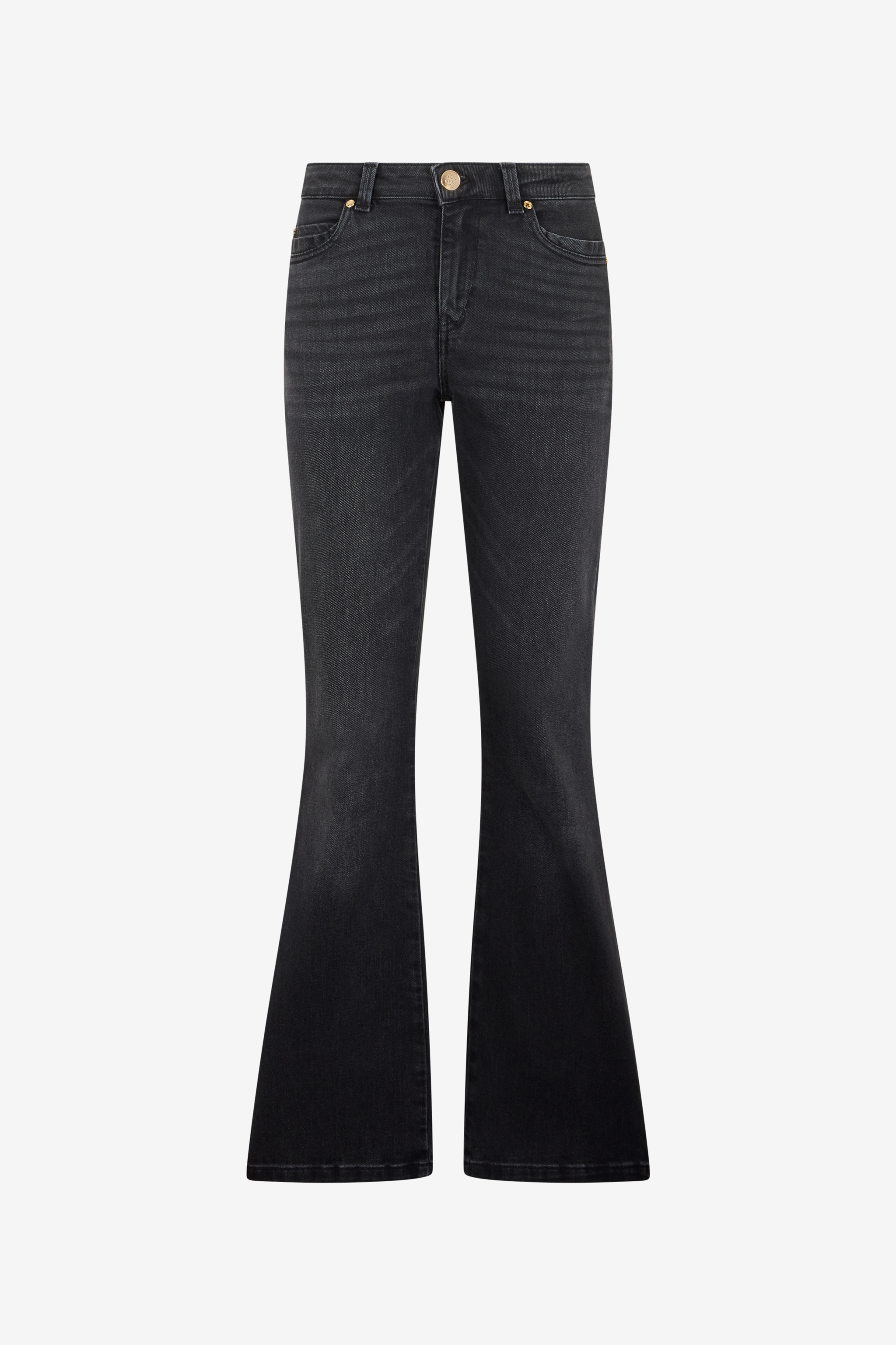 Roberto Cavalli Women's Black/Dark/Grey Flared Jeans - Ready To Wear