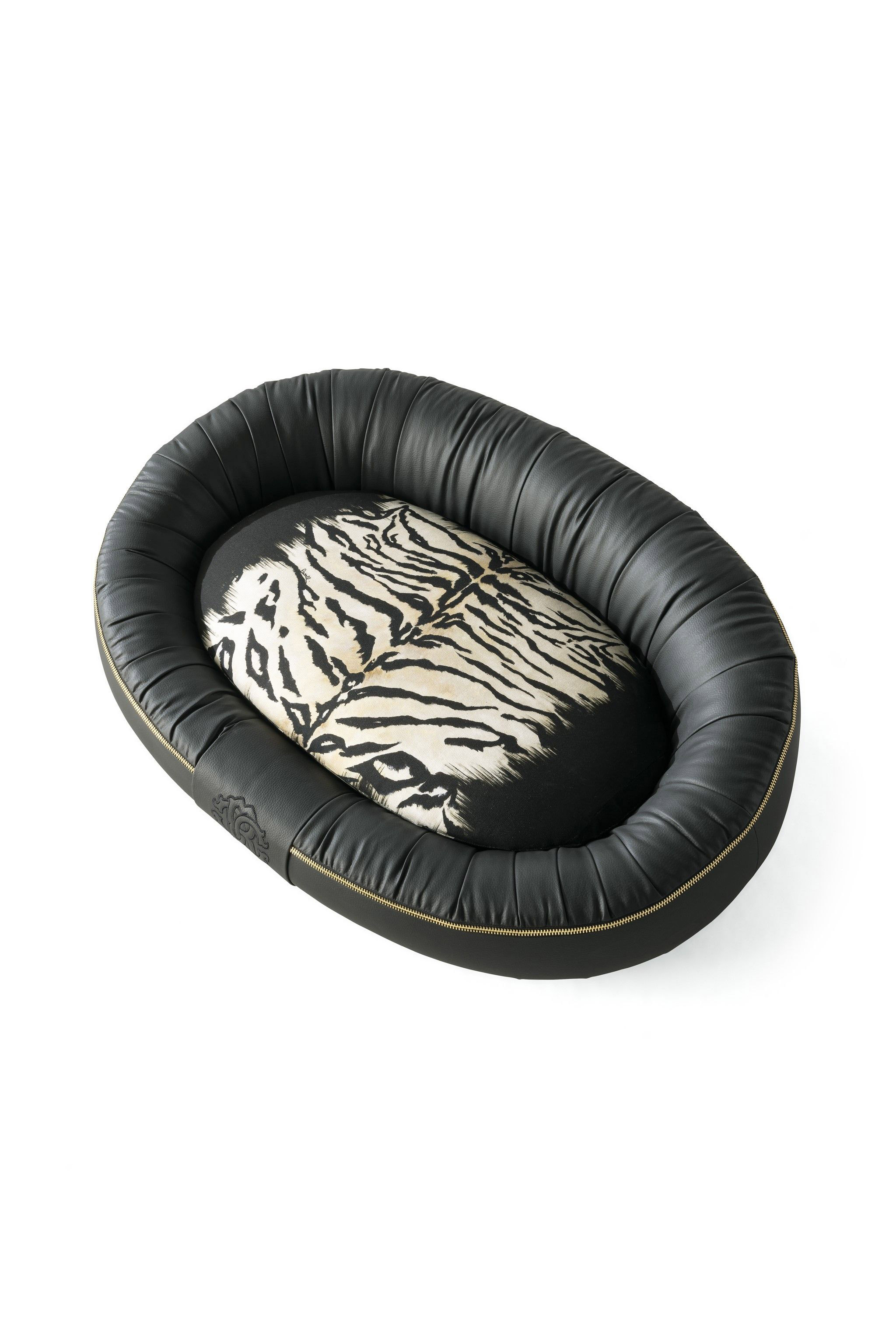 Roberto Cavalli Tiger-print Dog Bed In Black