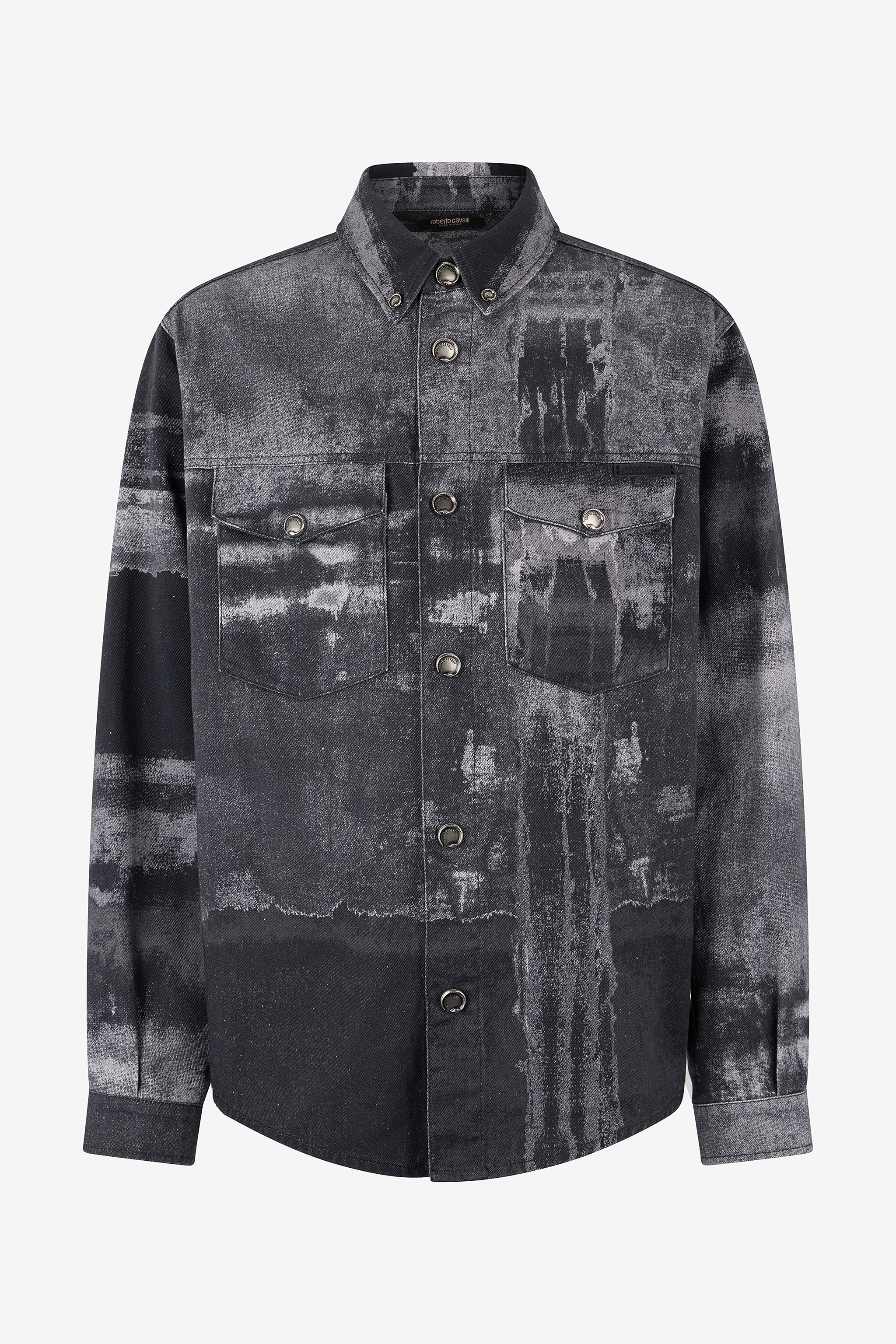 Denim Overshirt With Used Effect
