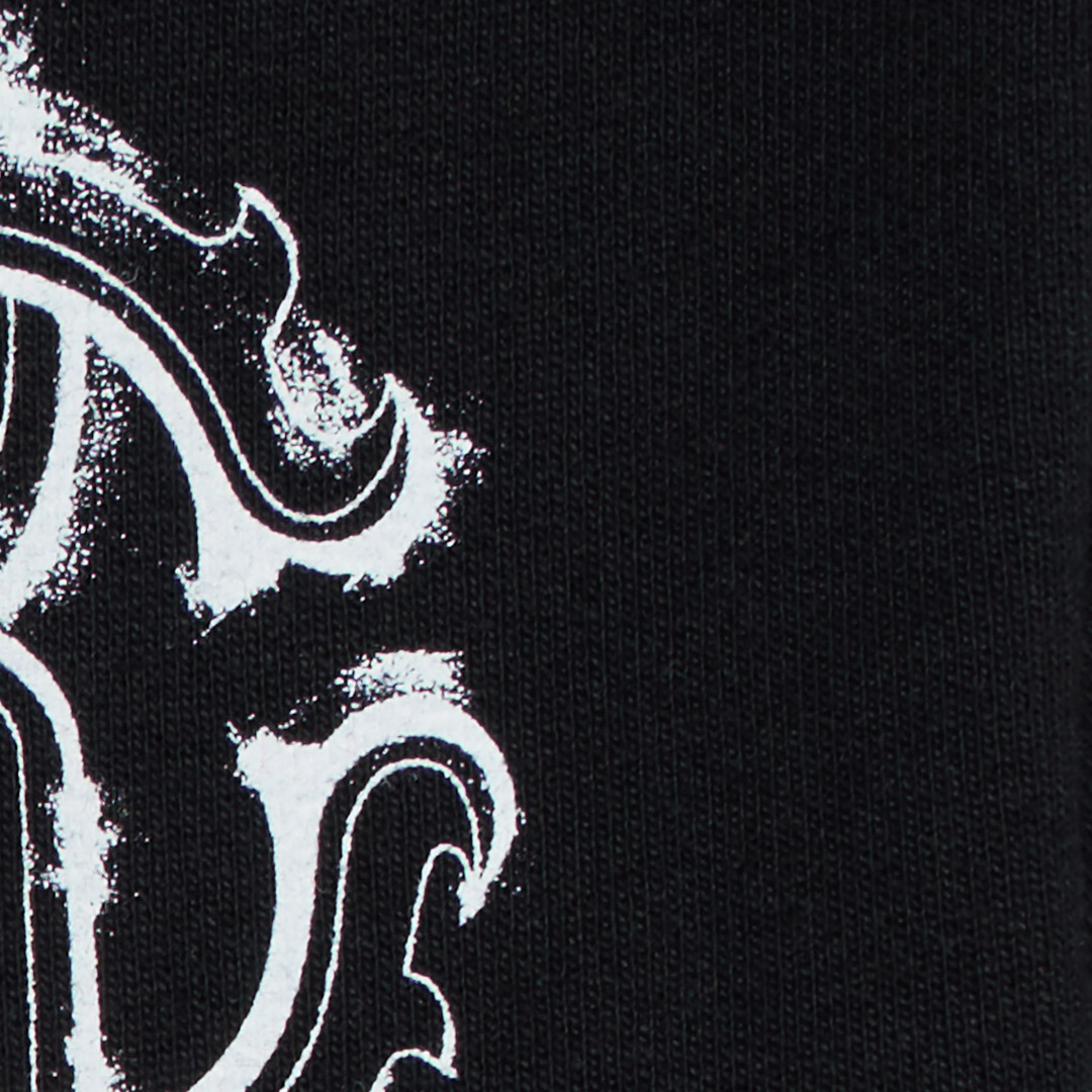 Black Sweatshirt With Zebra Print And Monogram RC