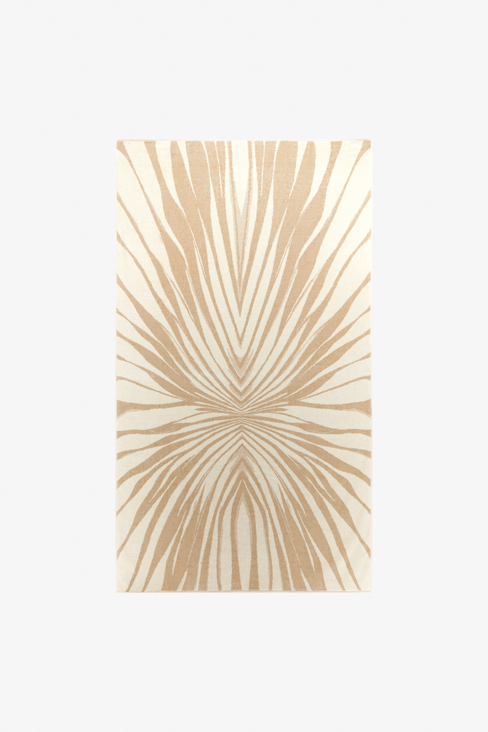 Roberto Cavalli Gold/Ivory Towel With Ray Of Print