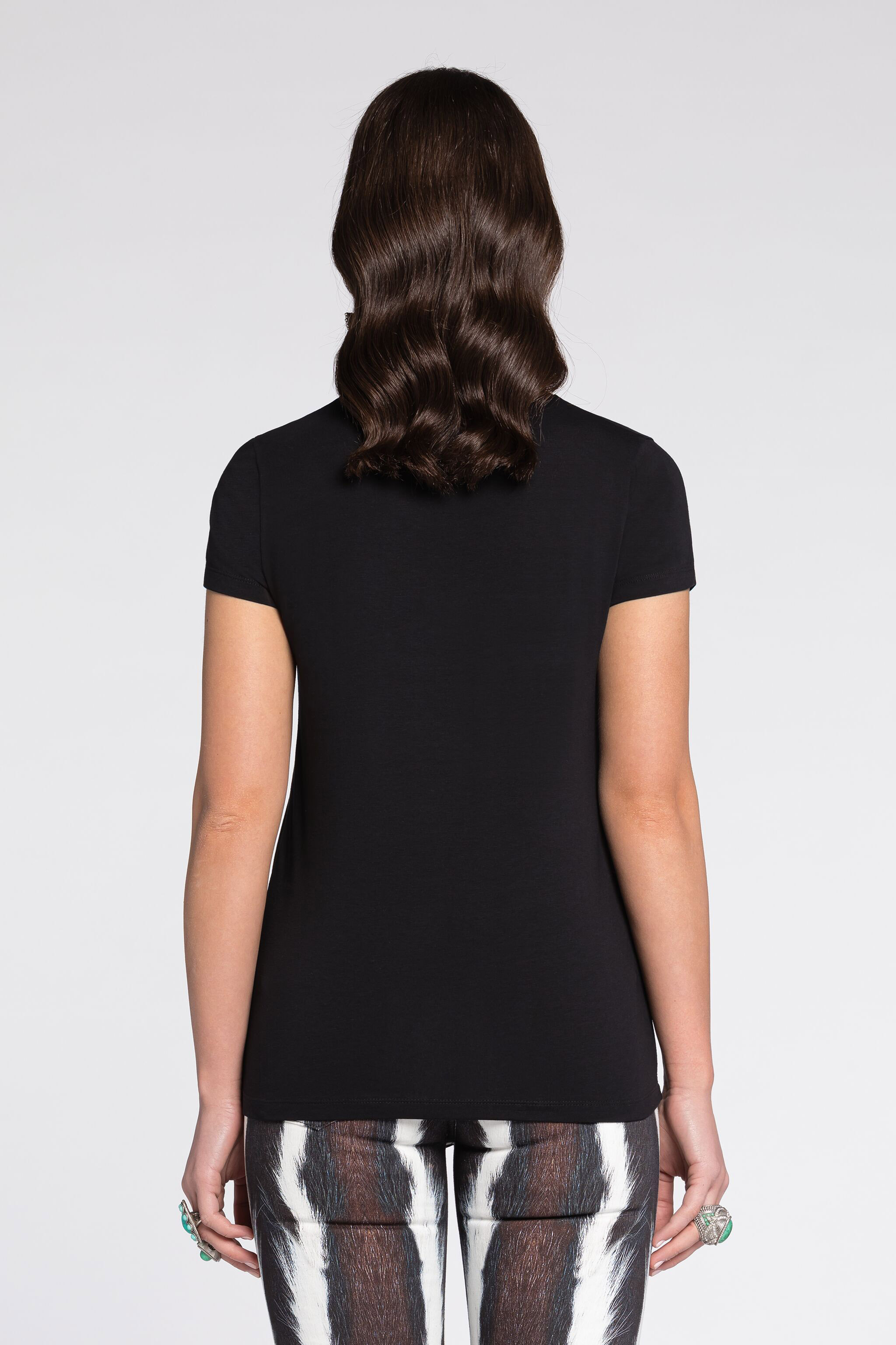 Roberto Cavalli Monogram Snake-print T-shirt In Black/silver