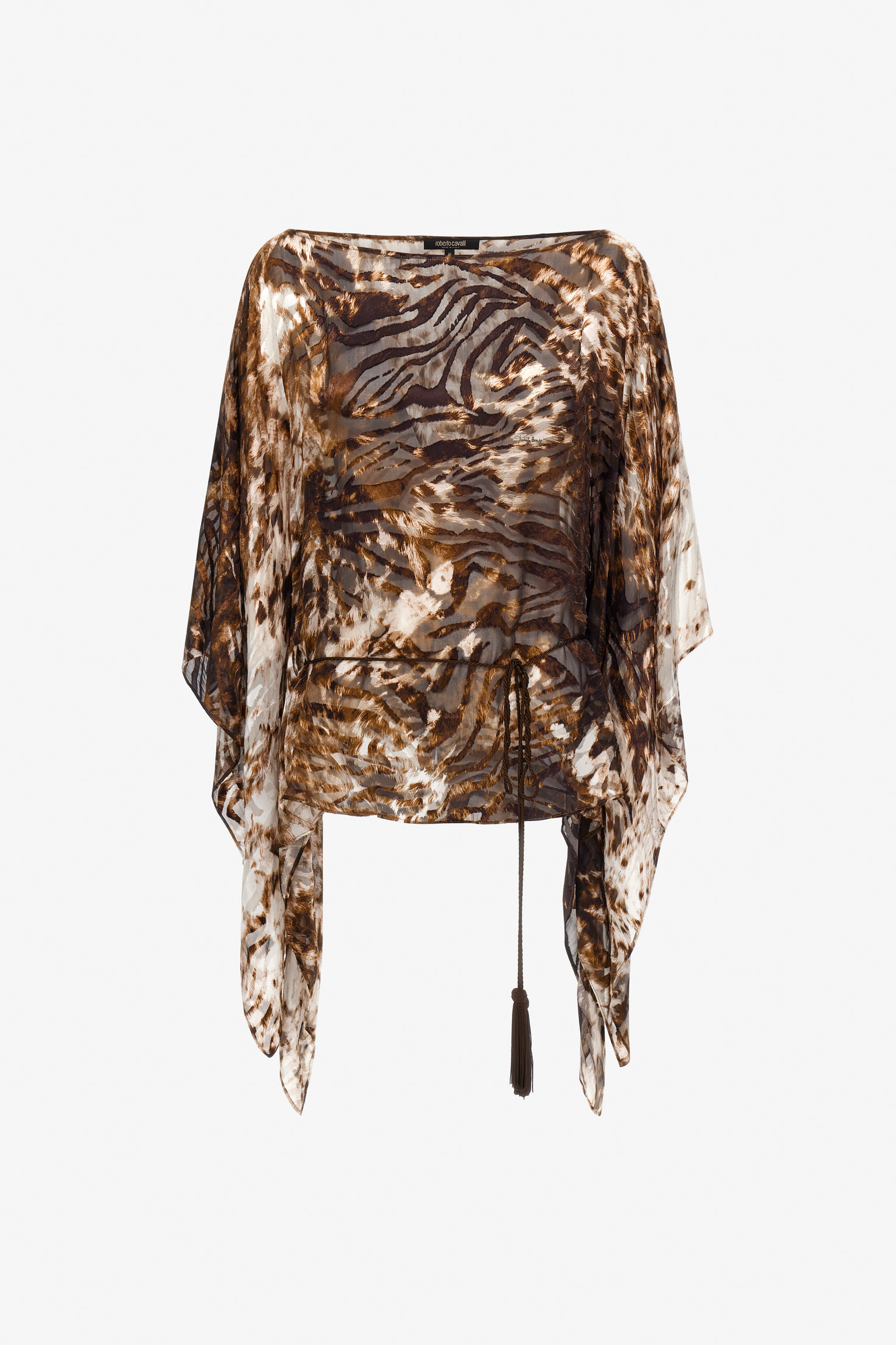 Roberto Cavalli Appaloosa Print Kaftan In Brown