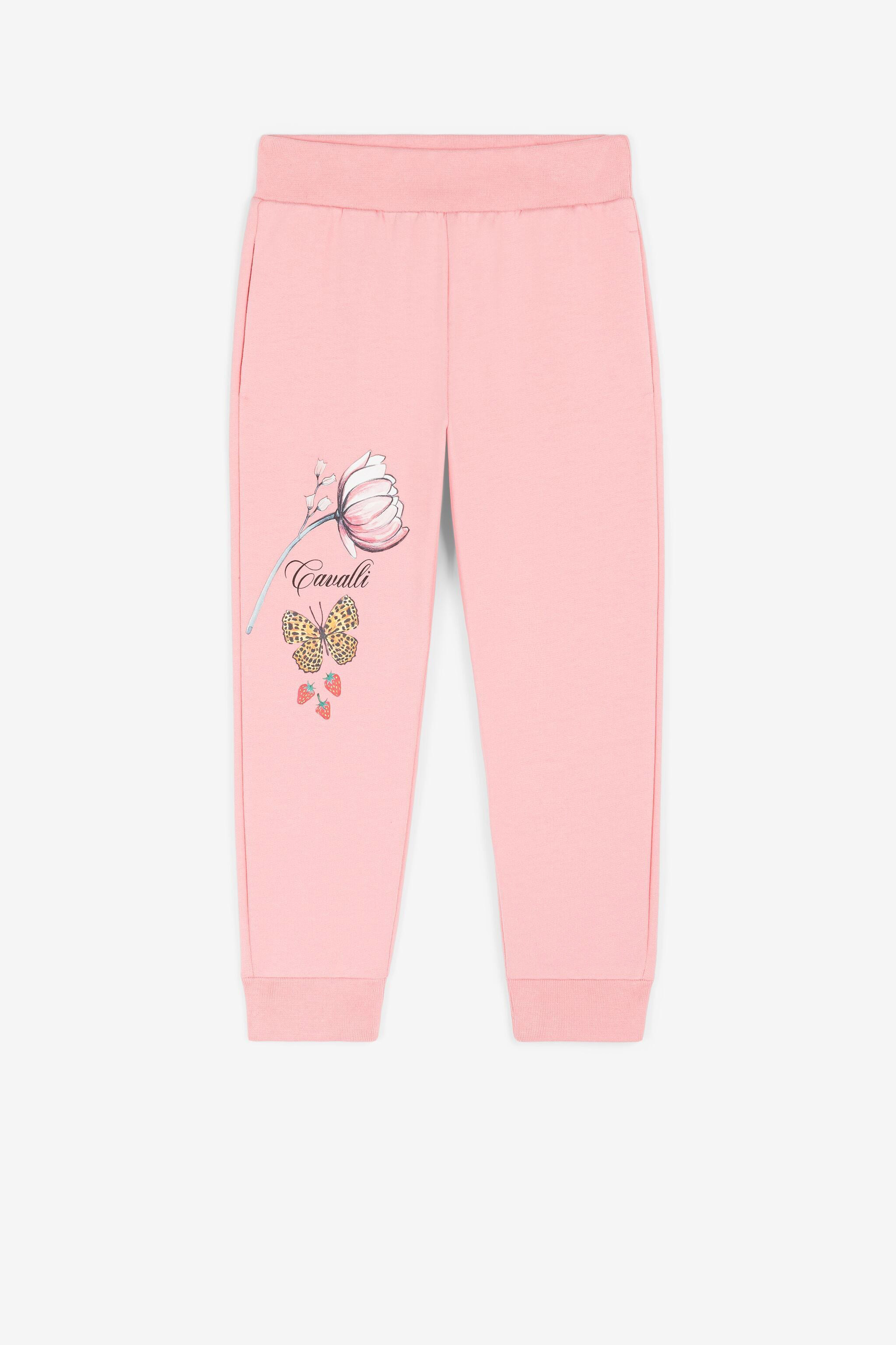 Shop Roberto Cavalli Sweatpants Mit Logo-print In Pink
