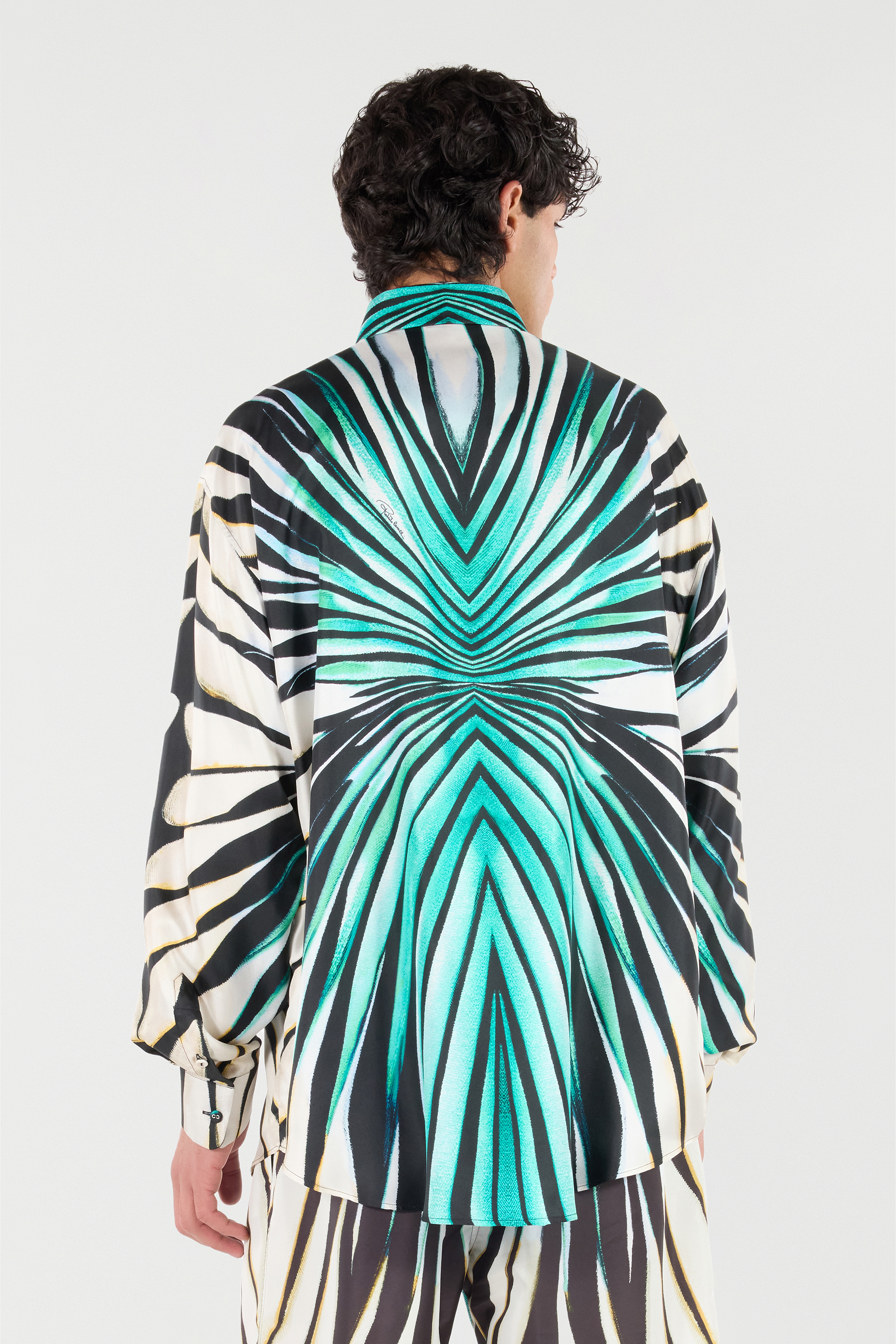 Roberto Cavalli Ray Of Sea Print Silk Shirt